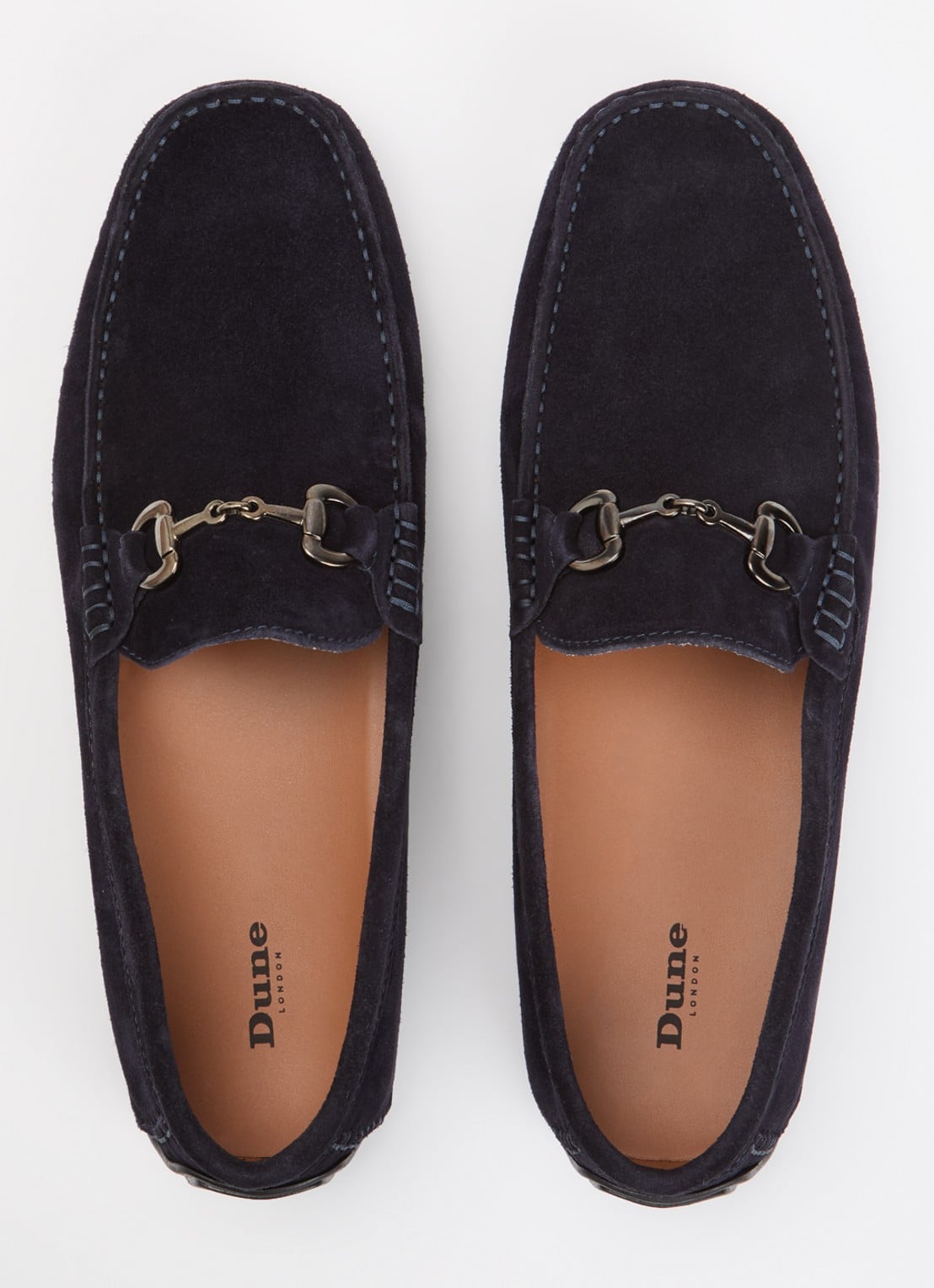 Dune London Brackon mocassins van leer - detail 5 donkerblauw