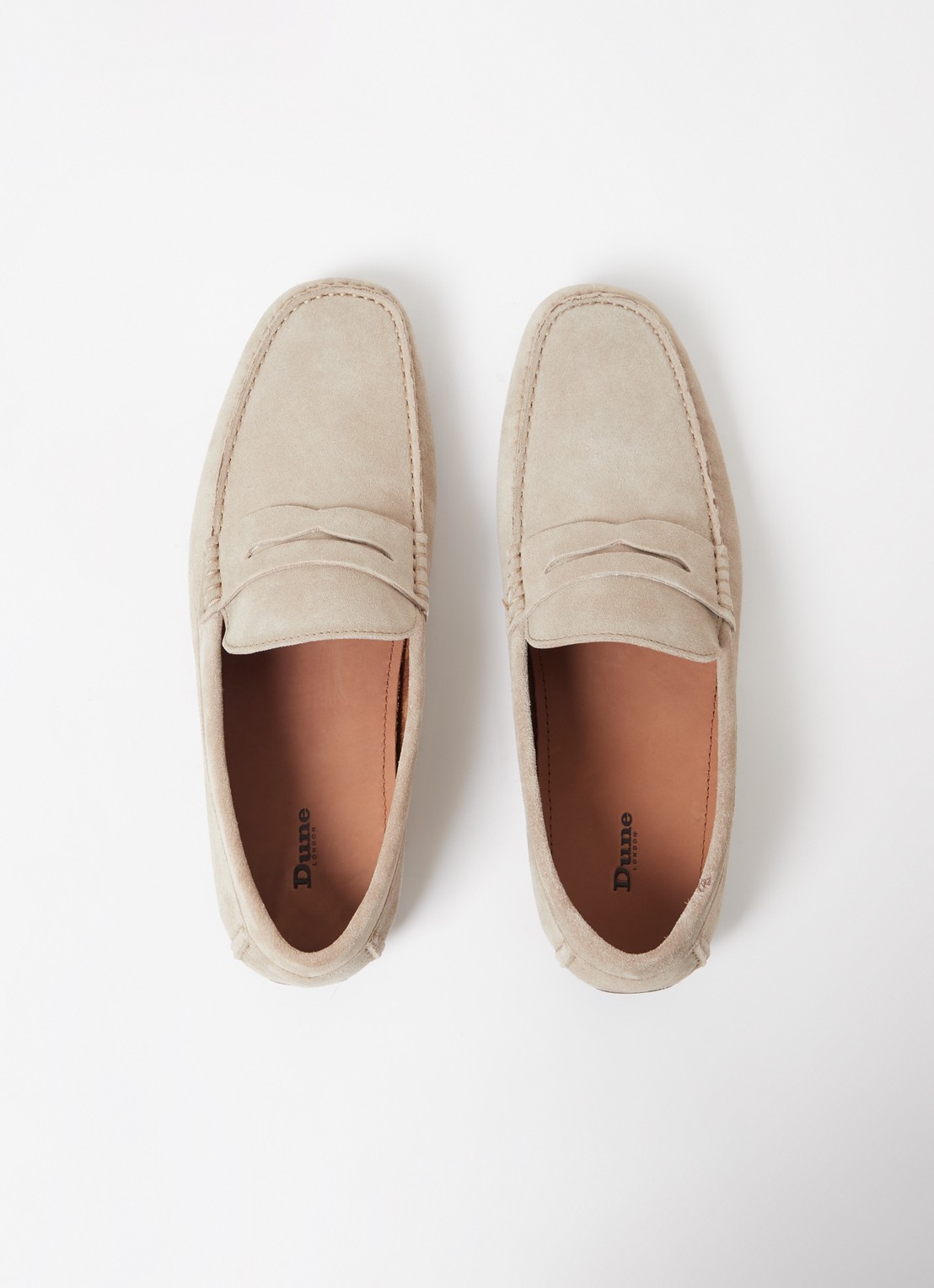 Dune London Bradlay mocassin van suède - detail 3 donkerbeige