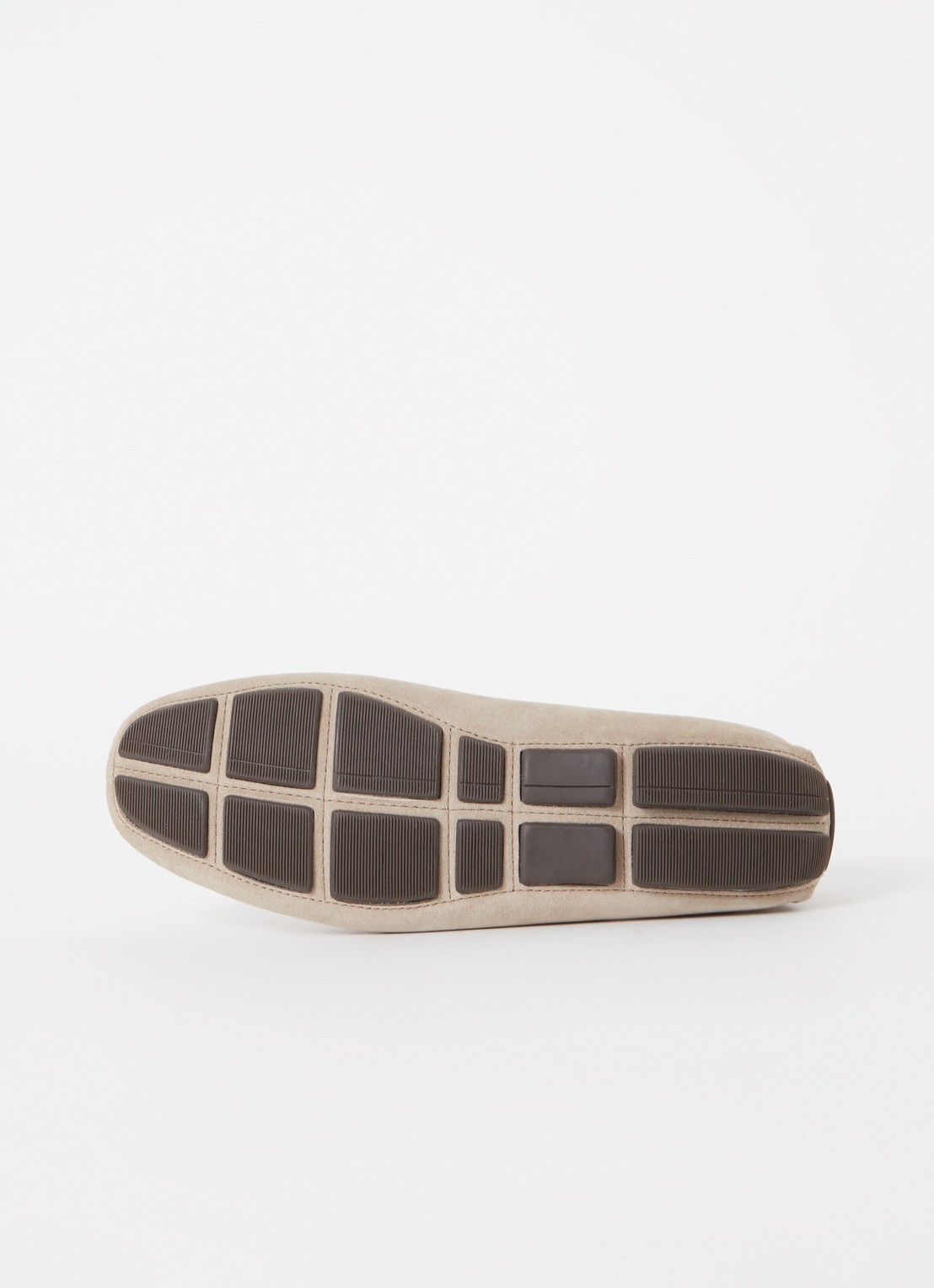 Dune London Bradlay mocassin van suède - detail 4 donkerbeige