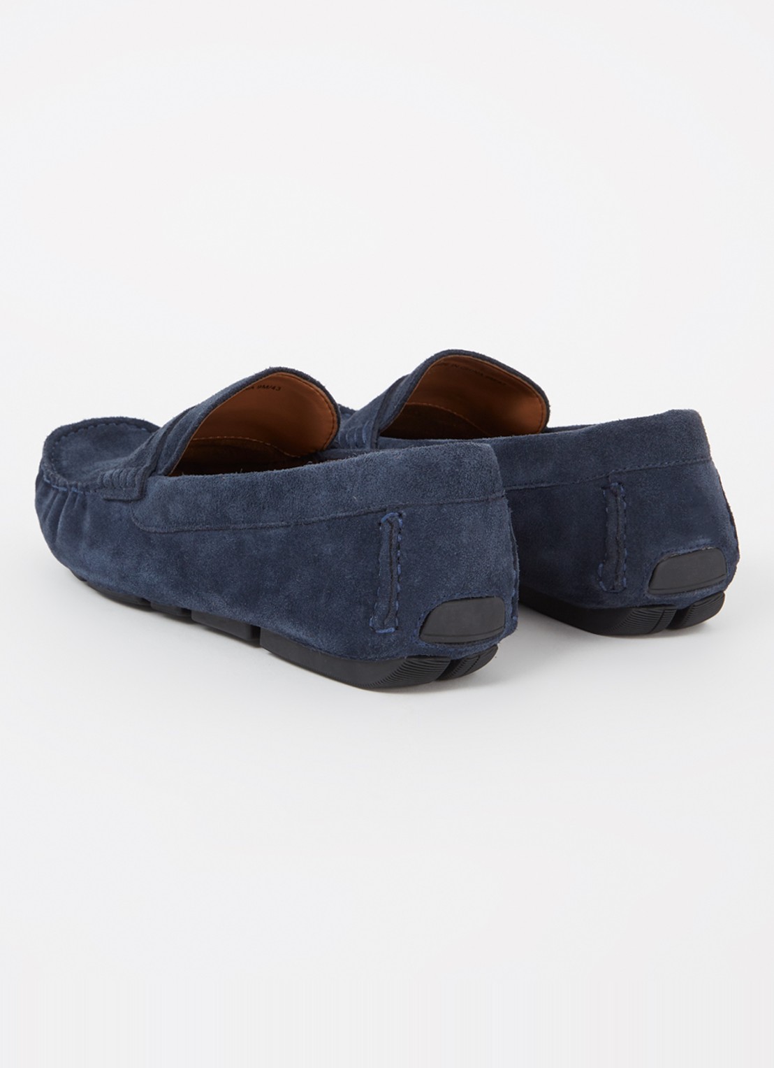 Dune London Bradlay mocassin van suède - achterkant 5 donkerblauw