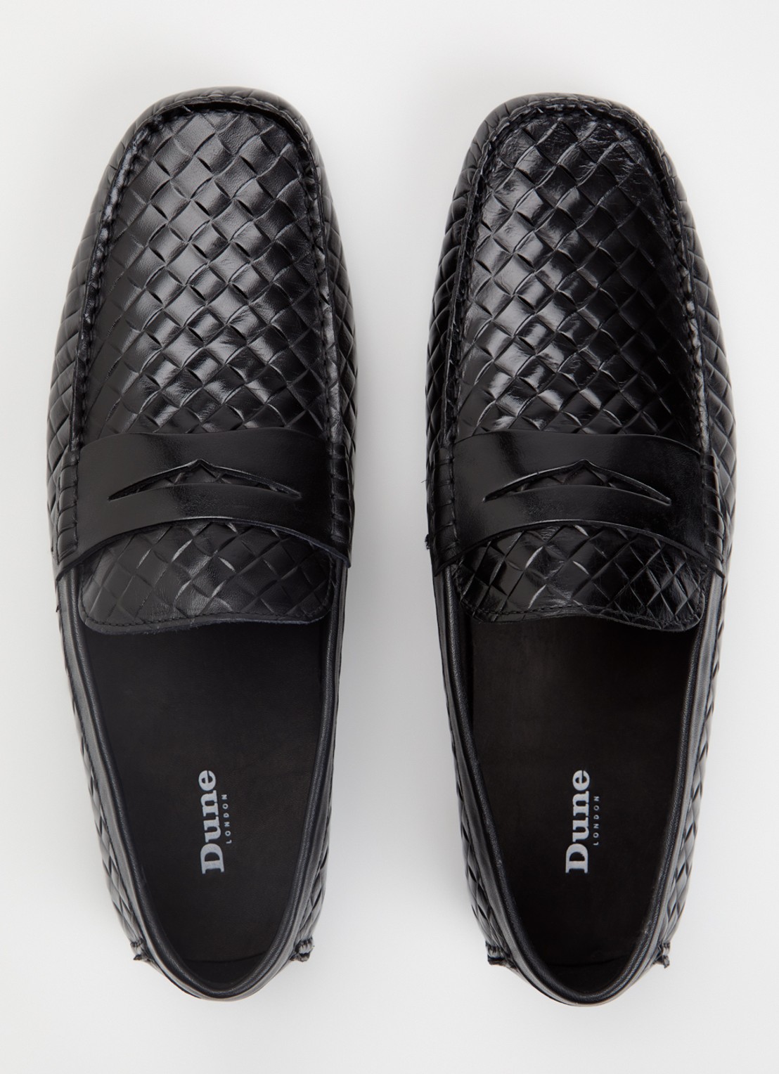 Dune London Bradlay moccasin van leer - detail 3 zwart