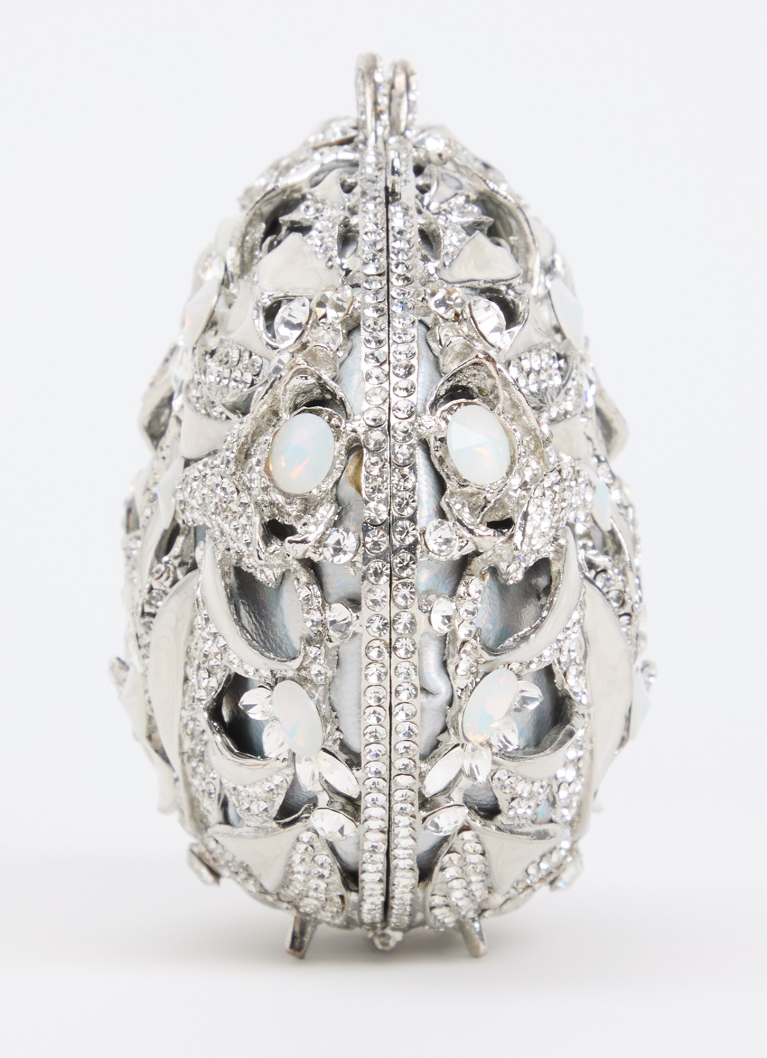 Dune London Brides clutch met strass en afneembare schouderriem - detail 2 zilver