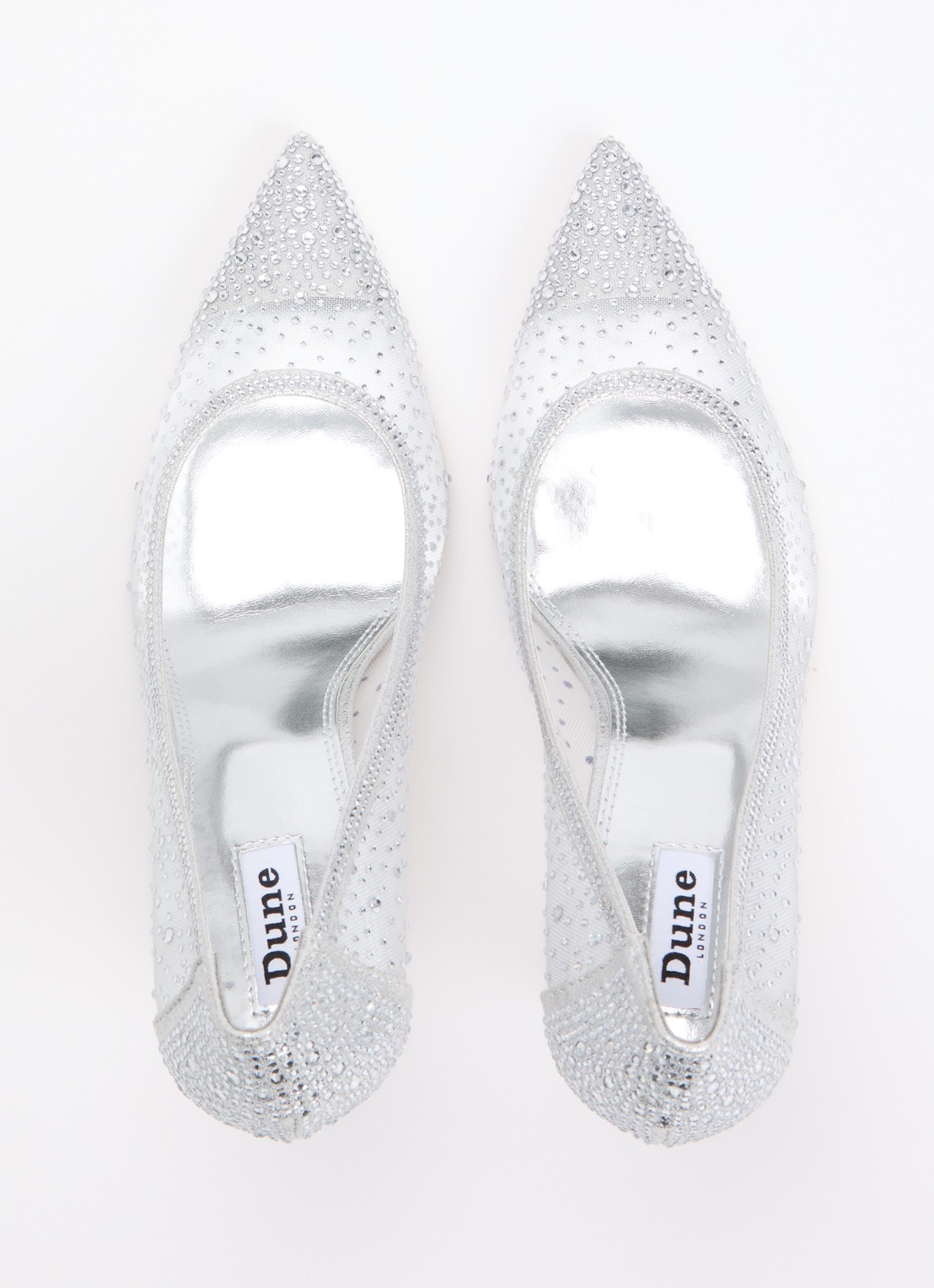 Dune London Brightest pump van mesh met strass - detail 3 zilver