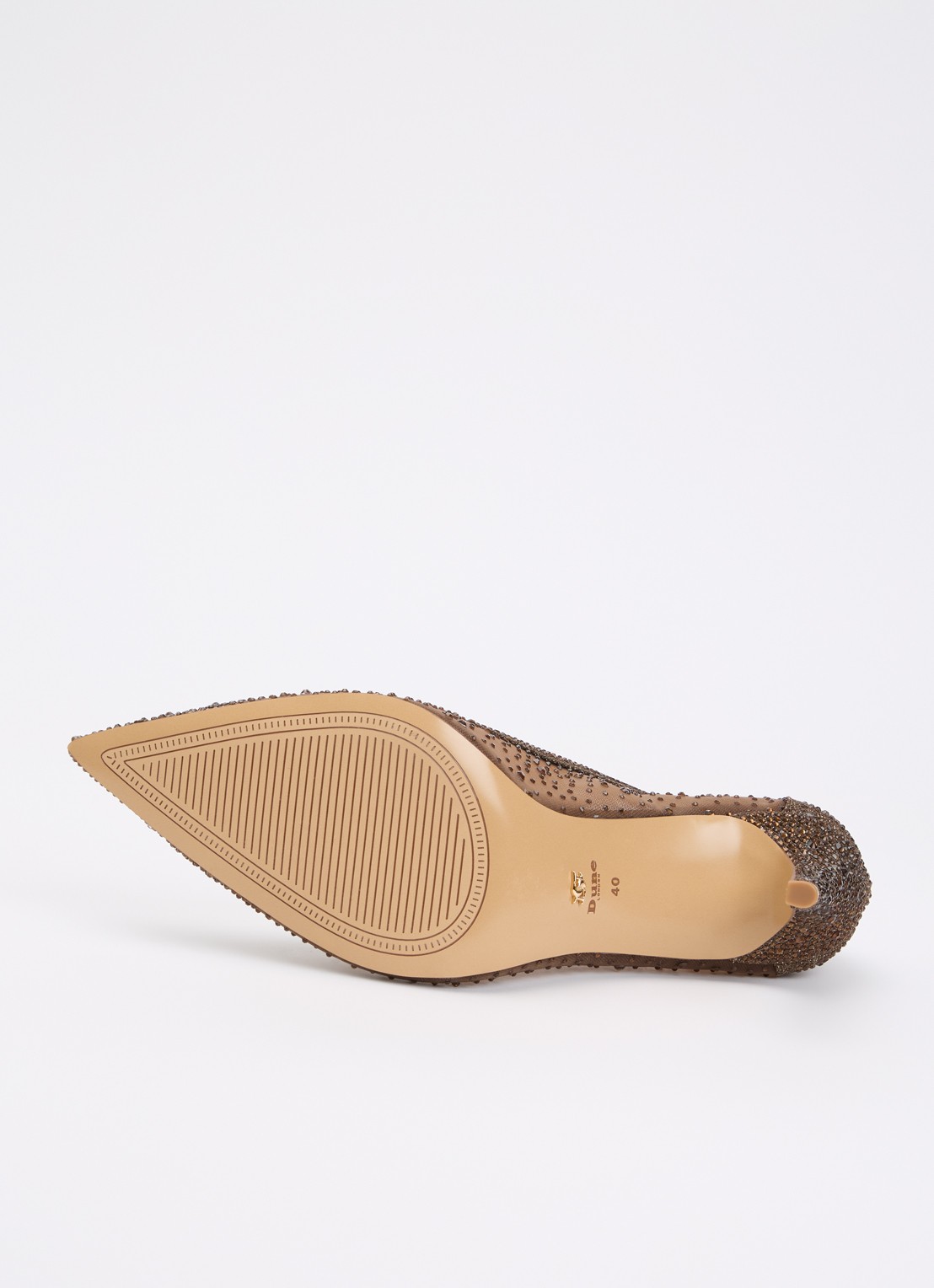 Dune London Brightest pump van mesh met strass - detail 4 donkerbruin