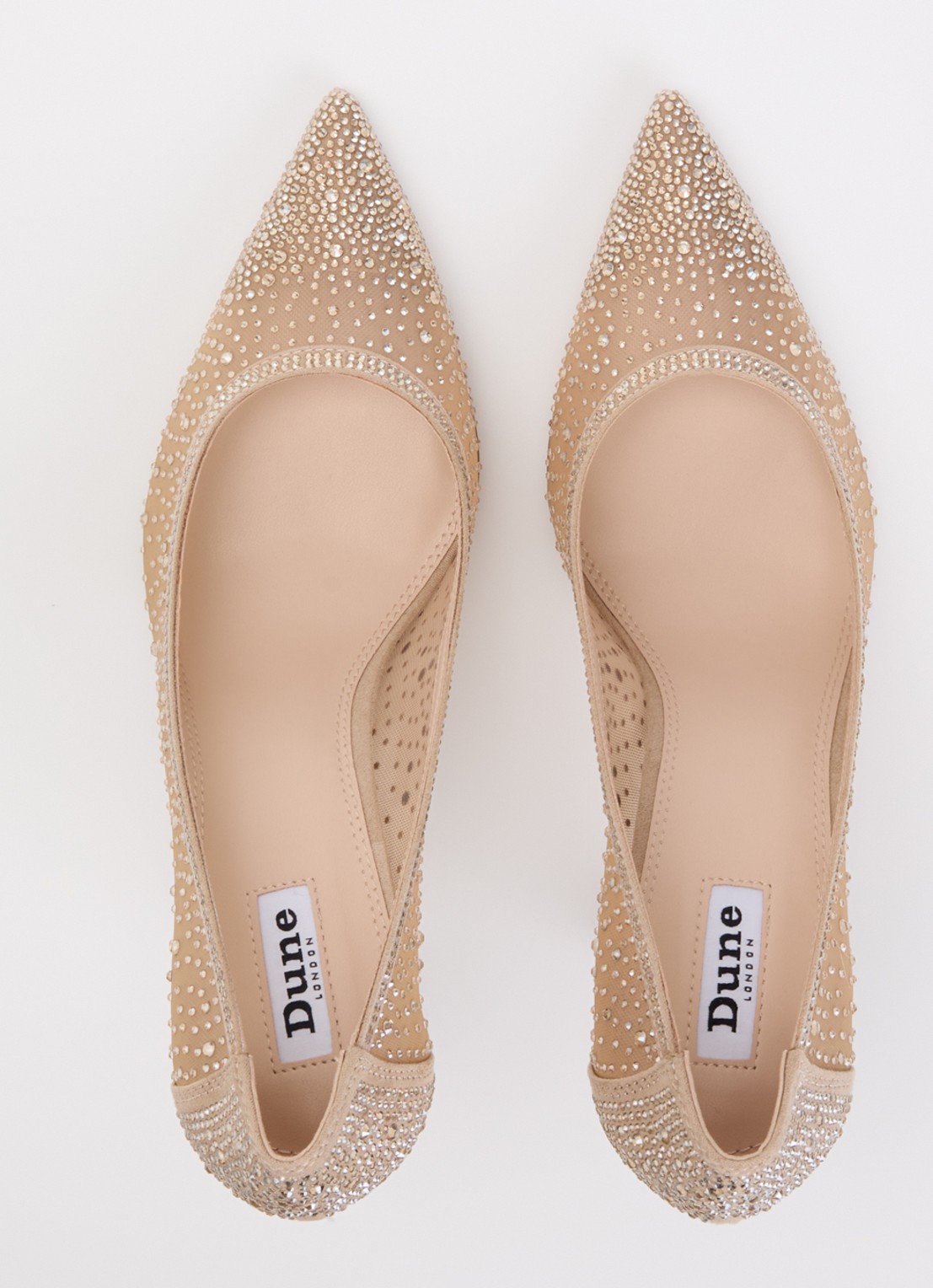 Dune London Brightest pump van mesh met strass - detail 3 oudroze