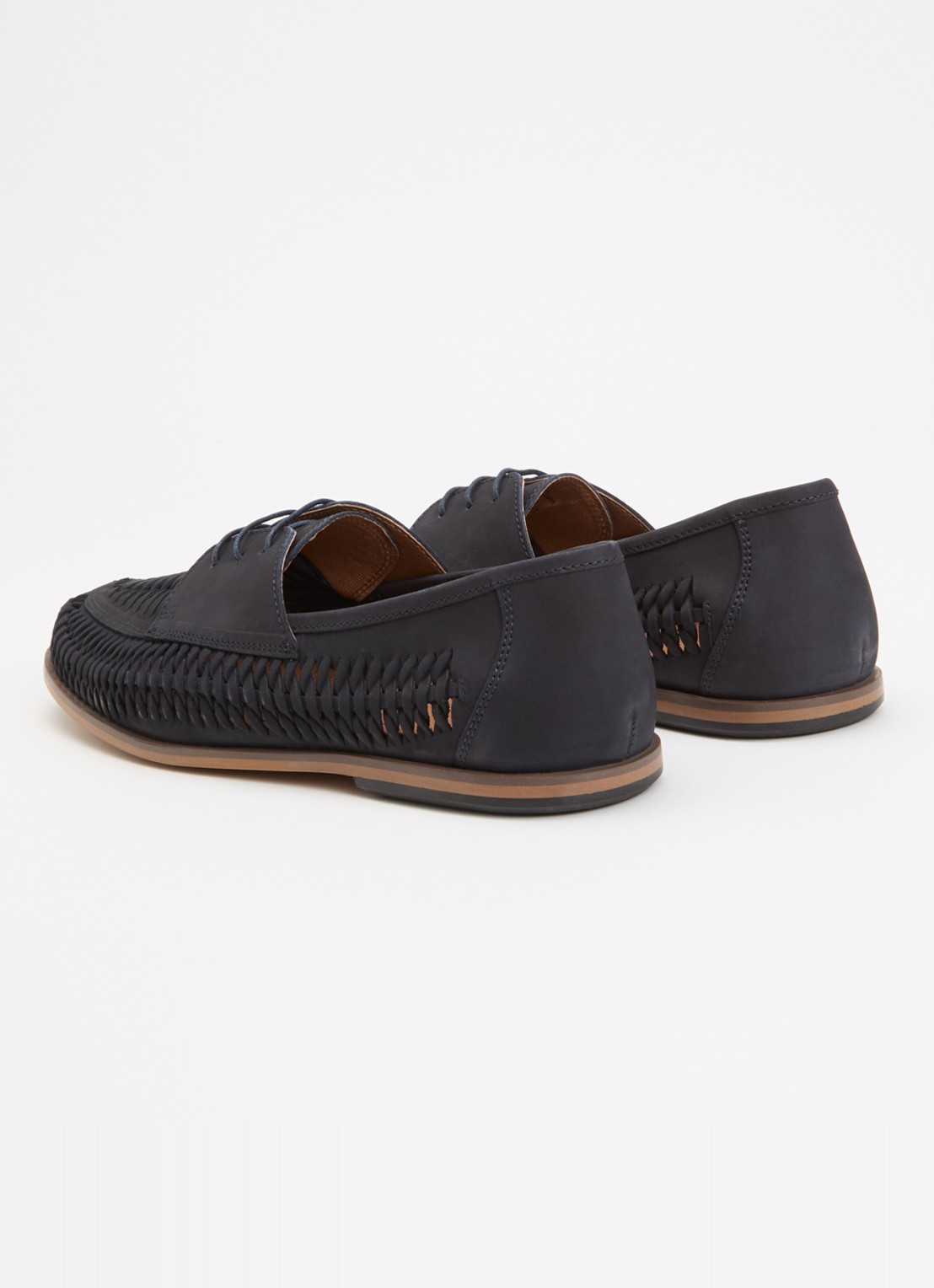 Dune London Brinkle bootschoen van nubuck - achterkant donkerblauw
