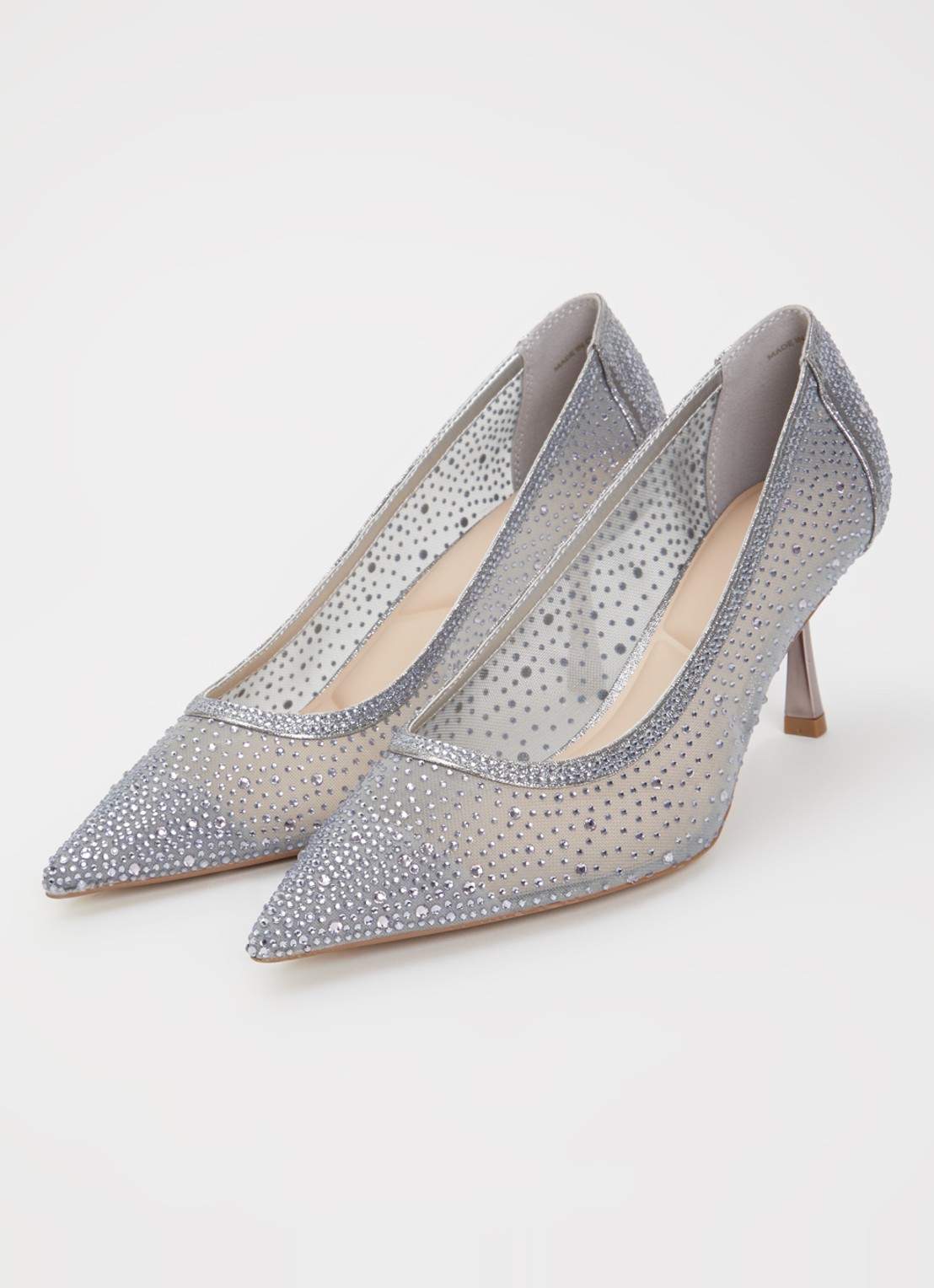 Dune London Brivelle pump van mesh met strass - detail 2 grijs