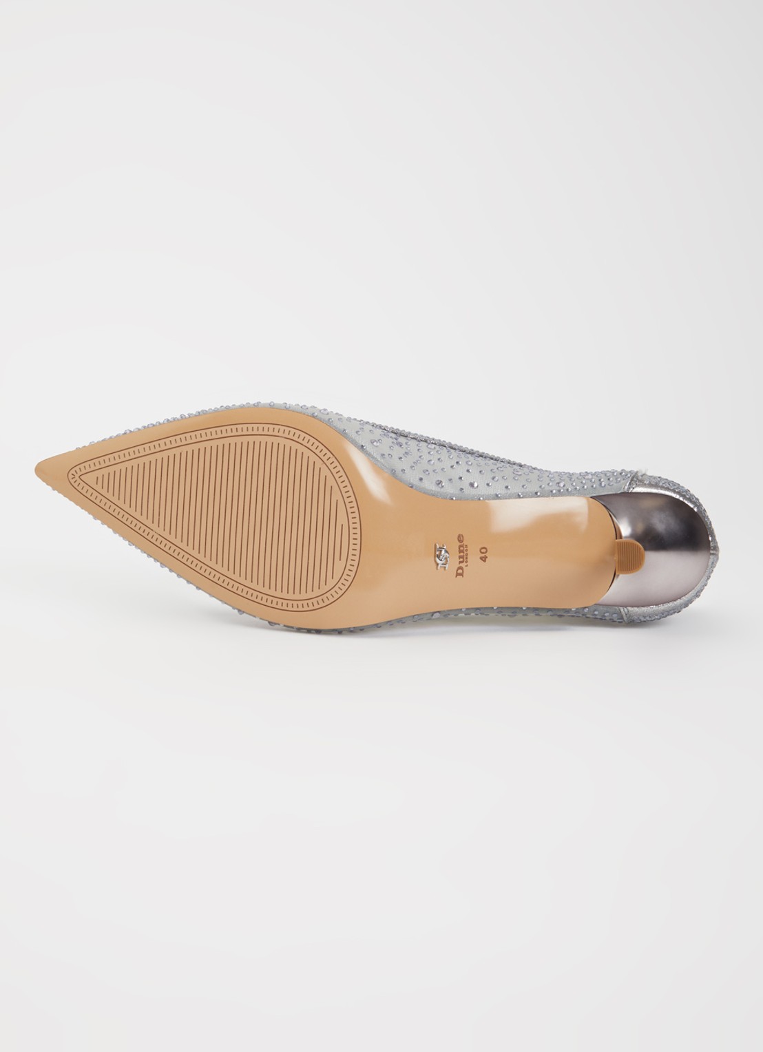 Dune London Brivelle pump van mesh met strass - detail 4 grijs