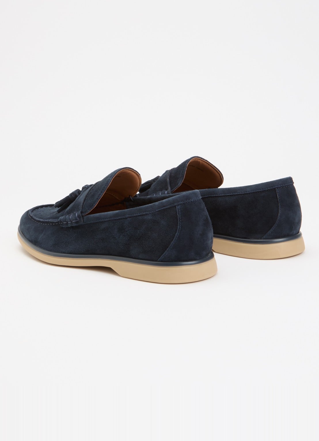 Dune London Broddi loafer van suède - achterkant 4 donkerblauw