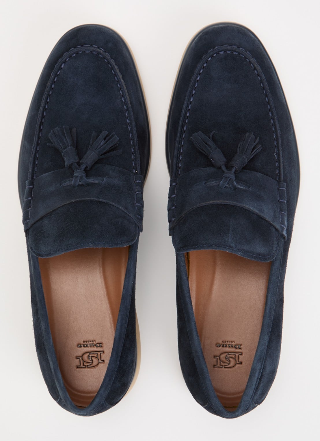 Dune London Broddi loafer van suède - detail 2 donkerblauw