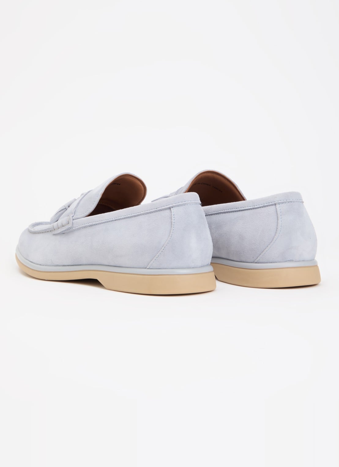 Dune London Broddi loafer van suède - achterkant lichtblauw