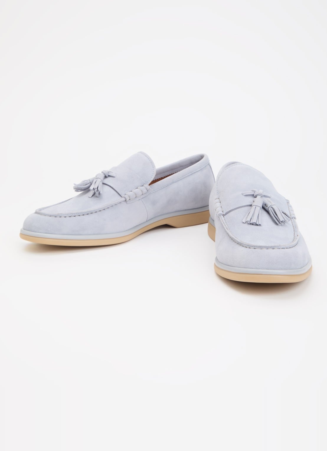 Dune London Broddi loafer van suède - detail 3 lichtblauw