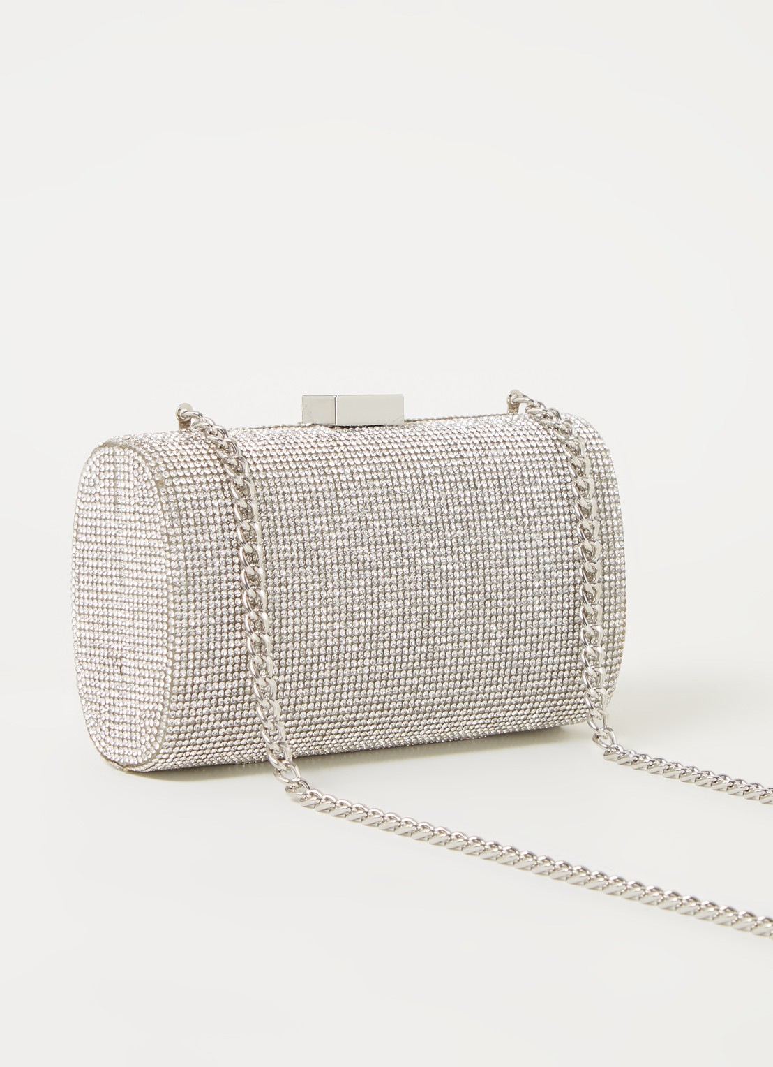 Dune London Bryannies clutch met strass - achterkant 4 zilver