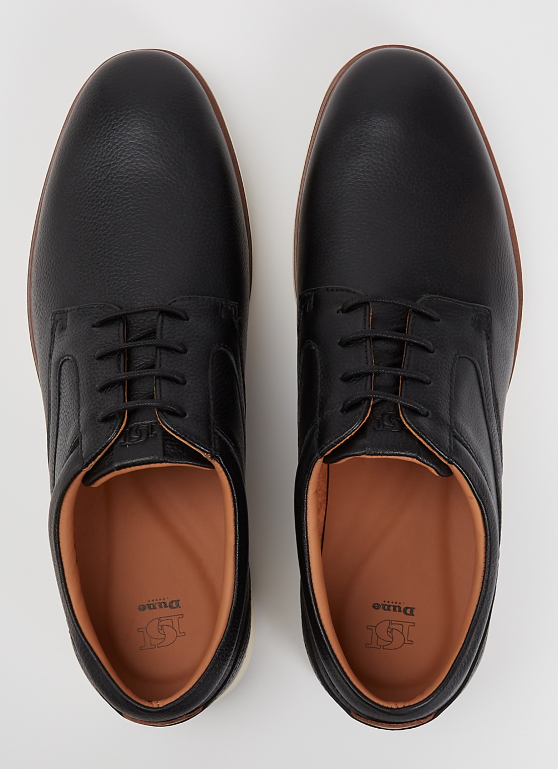 Dune London Brydon veterschoen van leer - detail 3 zwart