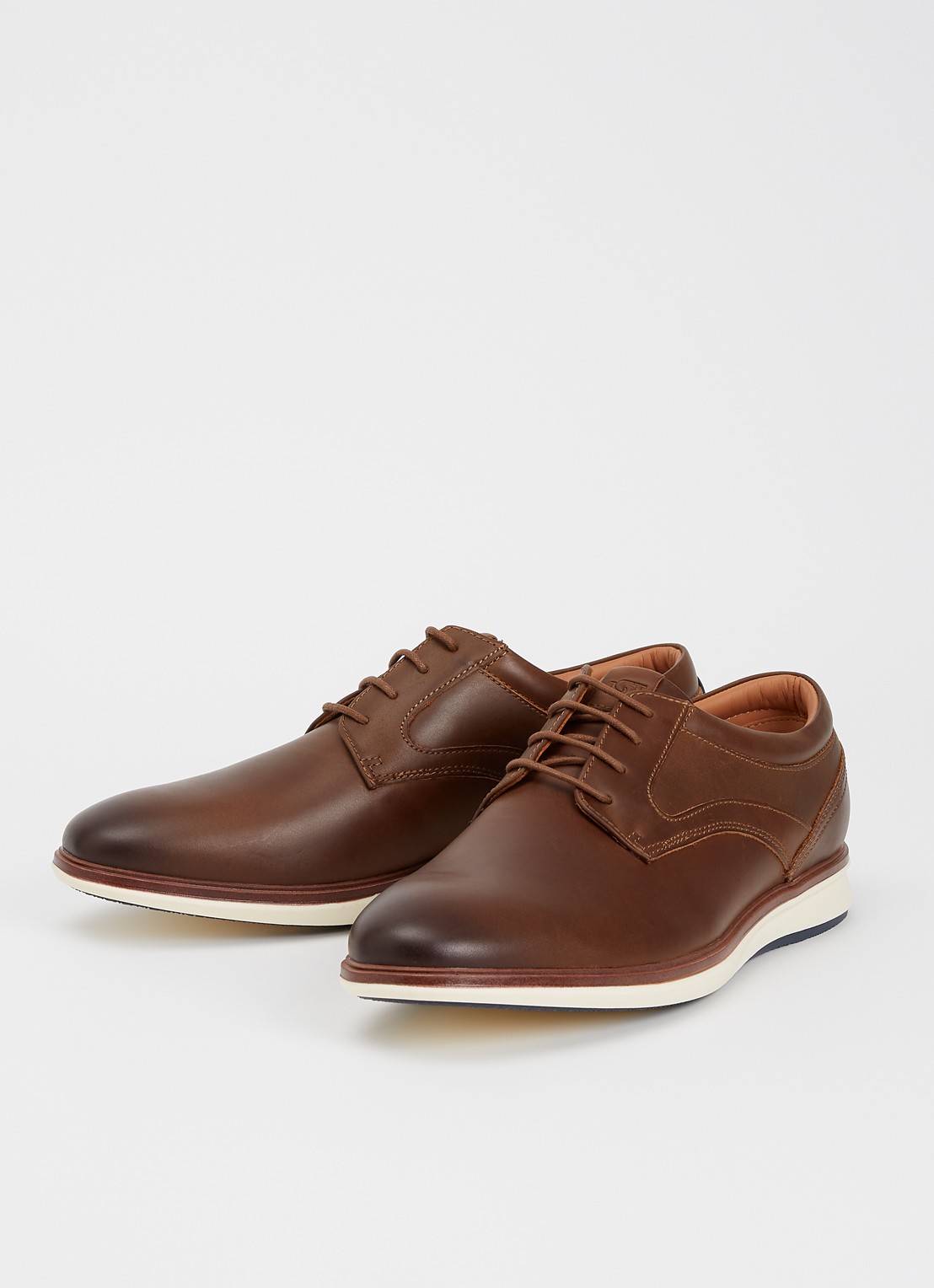 Dune London Brydon veterschoen van leer - detail bruin