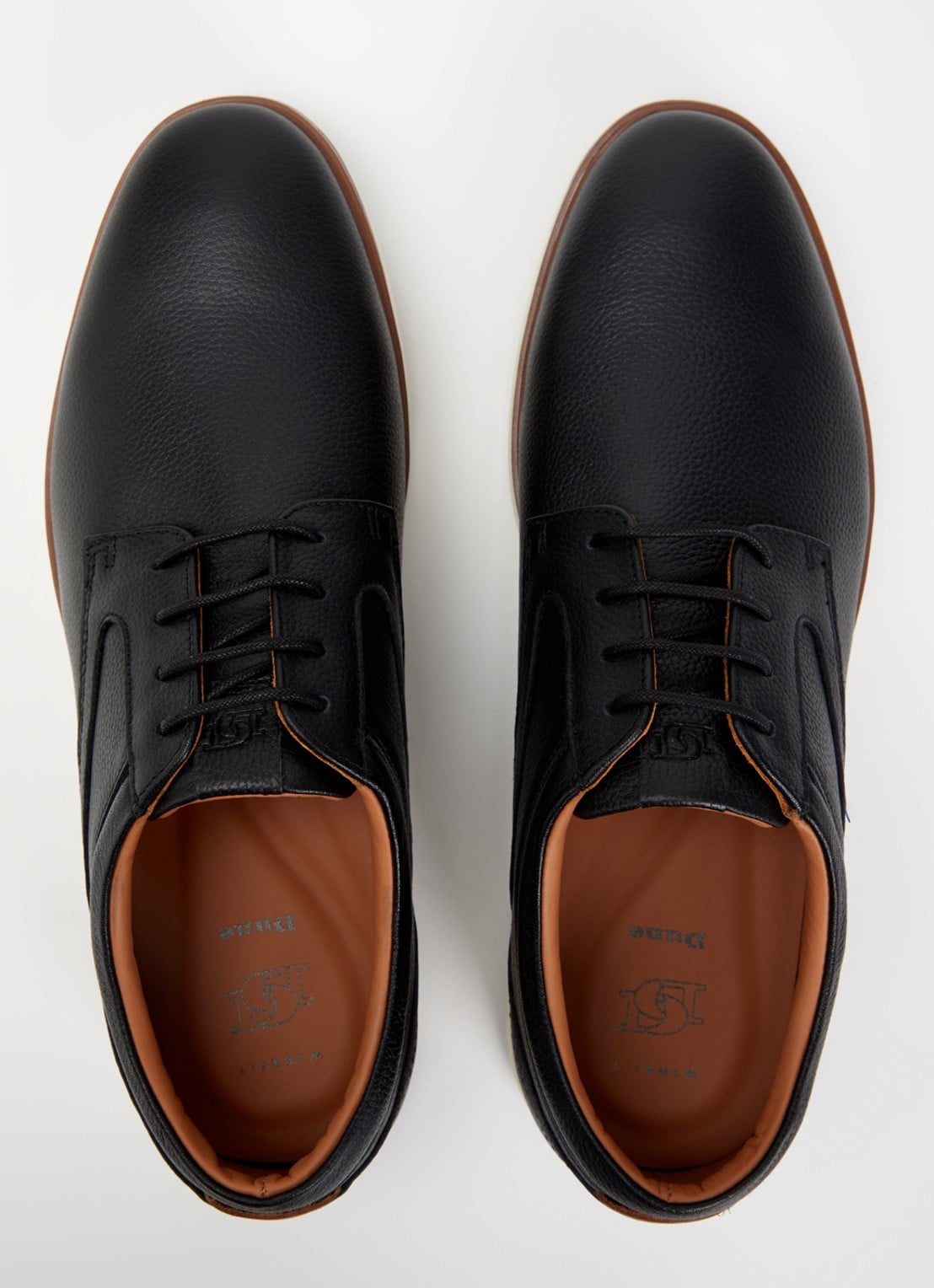 Dune London Brydon veterschoen van leer - detail 3 zwart