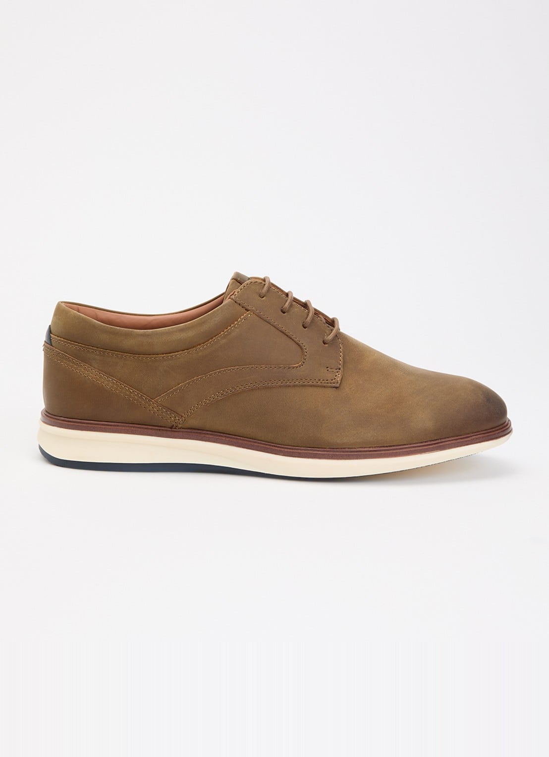Dune London Brydon veterschoen van leer - voorkant bruin