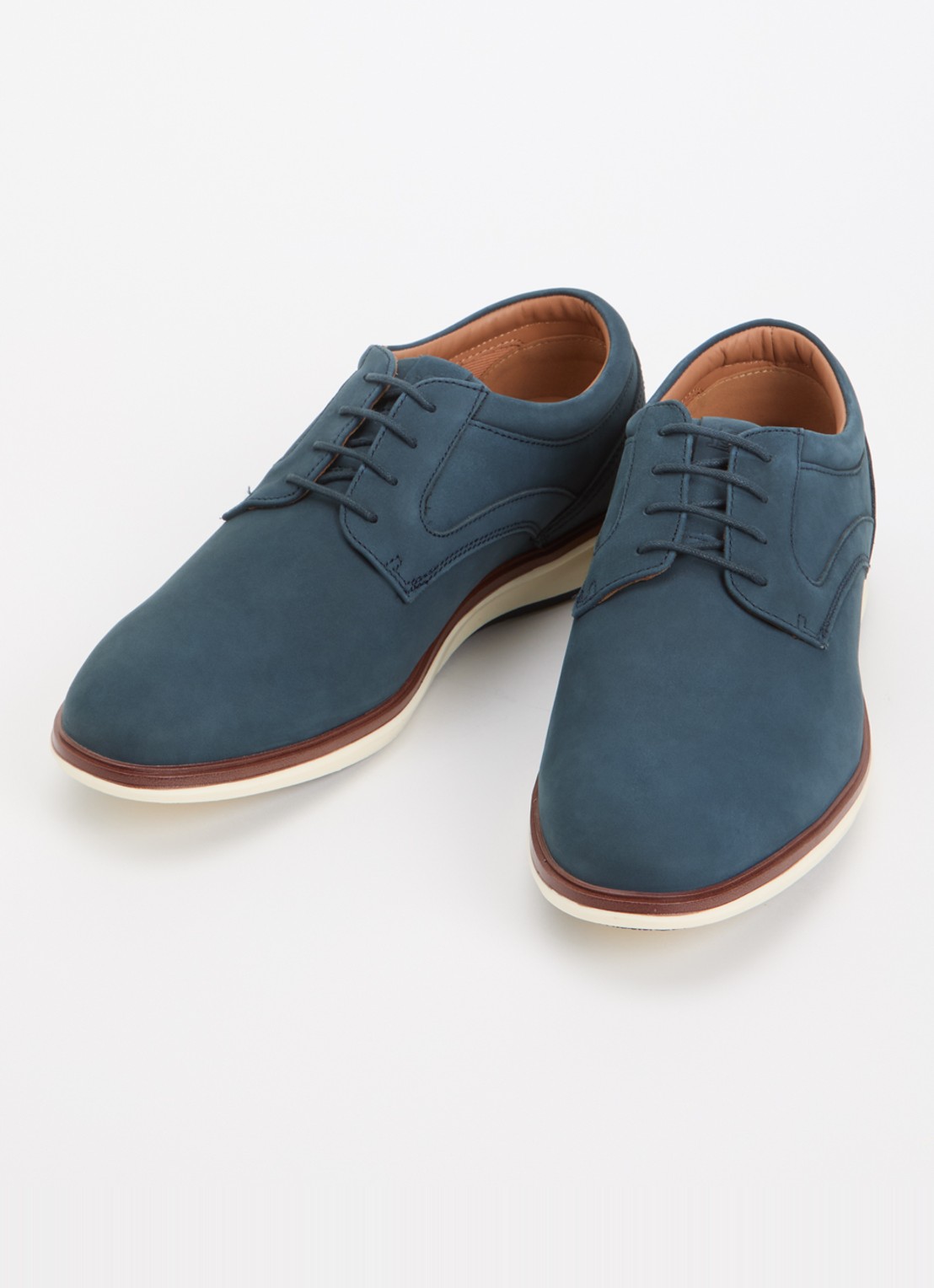 Dune London Brydon veterschoen van leer - detail 2 blauw