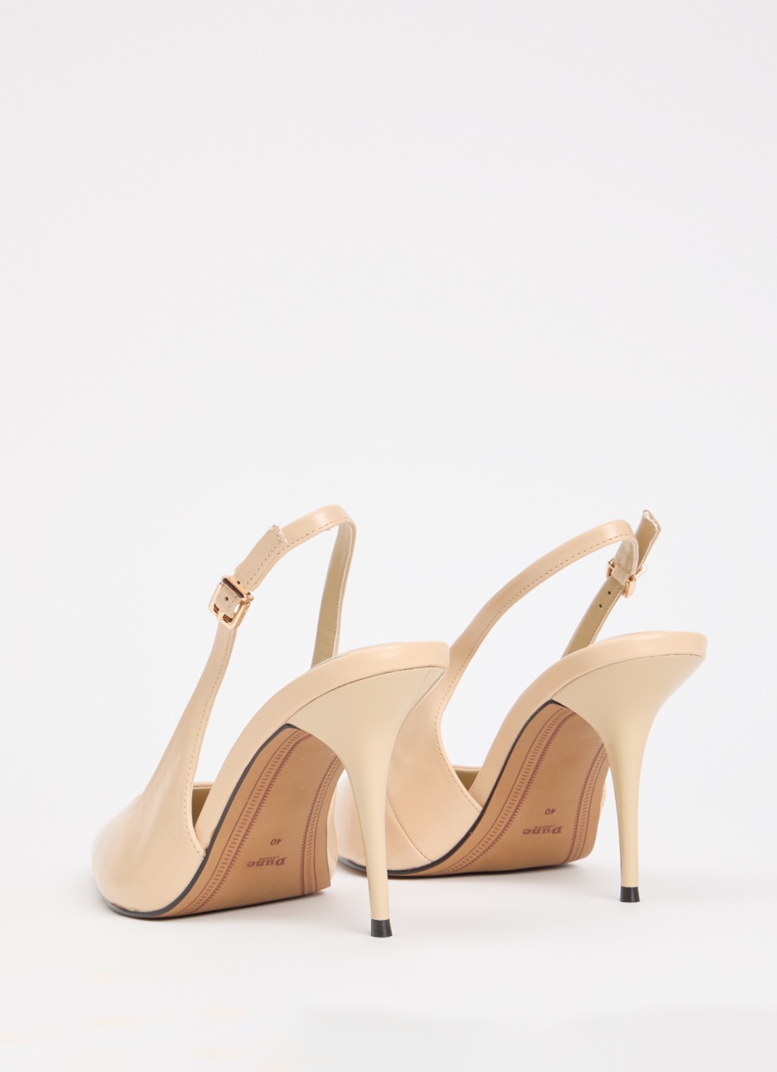 Dune London Cai slingback van leer  - achterkant 2 creme
