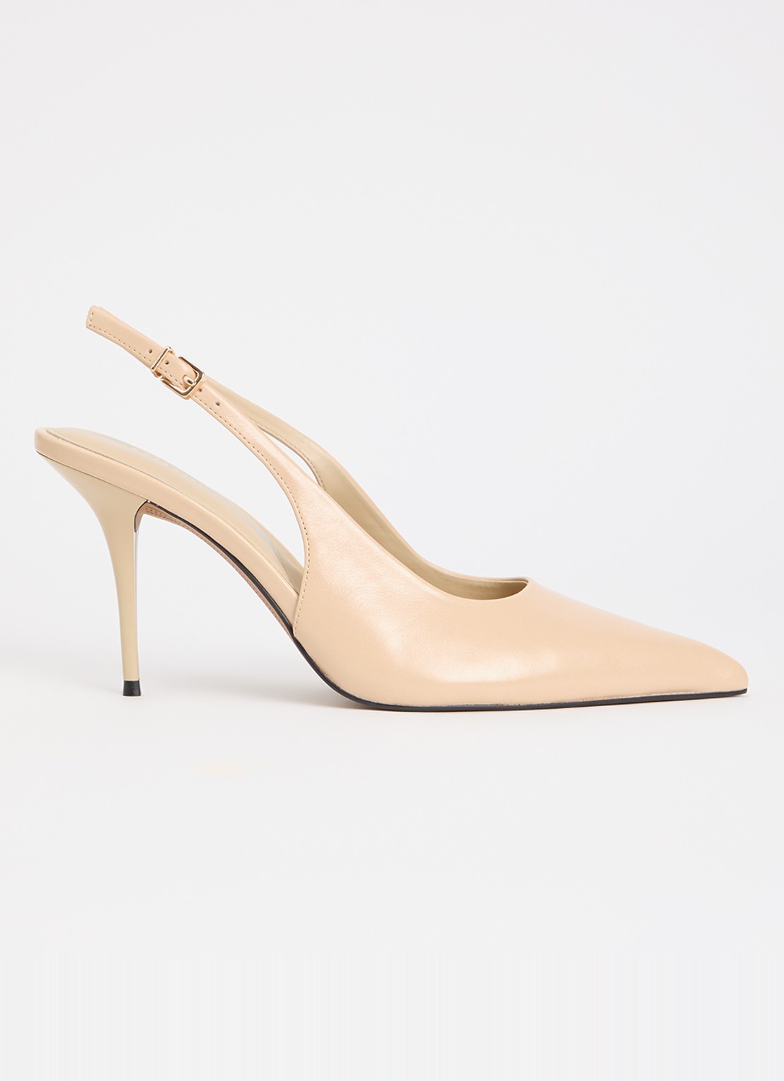 Dune London Cai slingback van leer  - voorkant creme