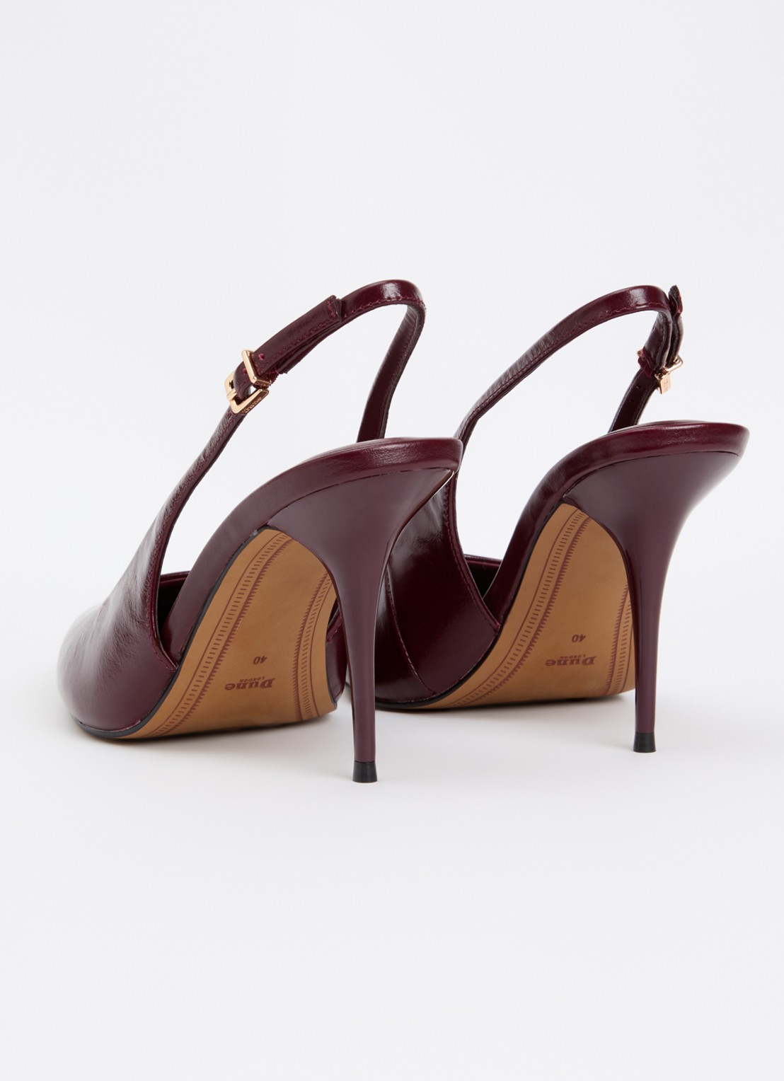 Dune London Cai slingback van leer  - achterkant 2 bordeauxrood