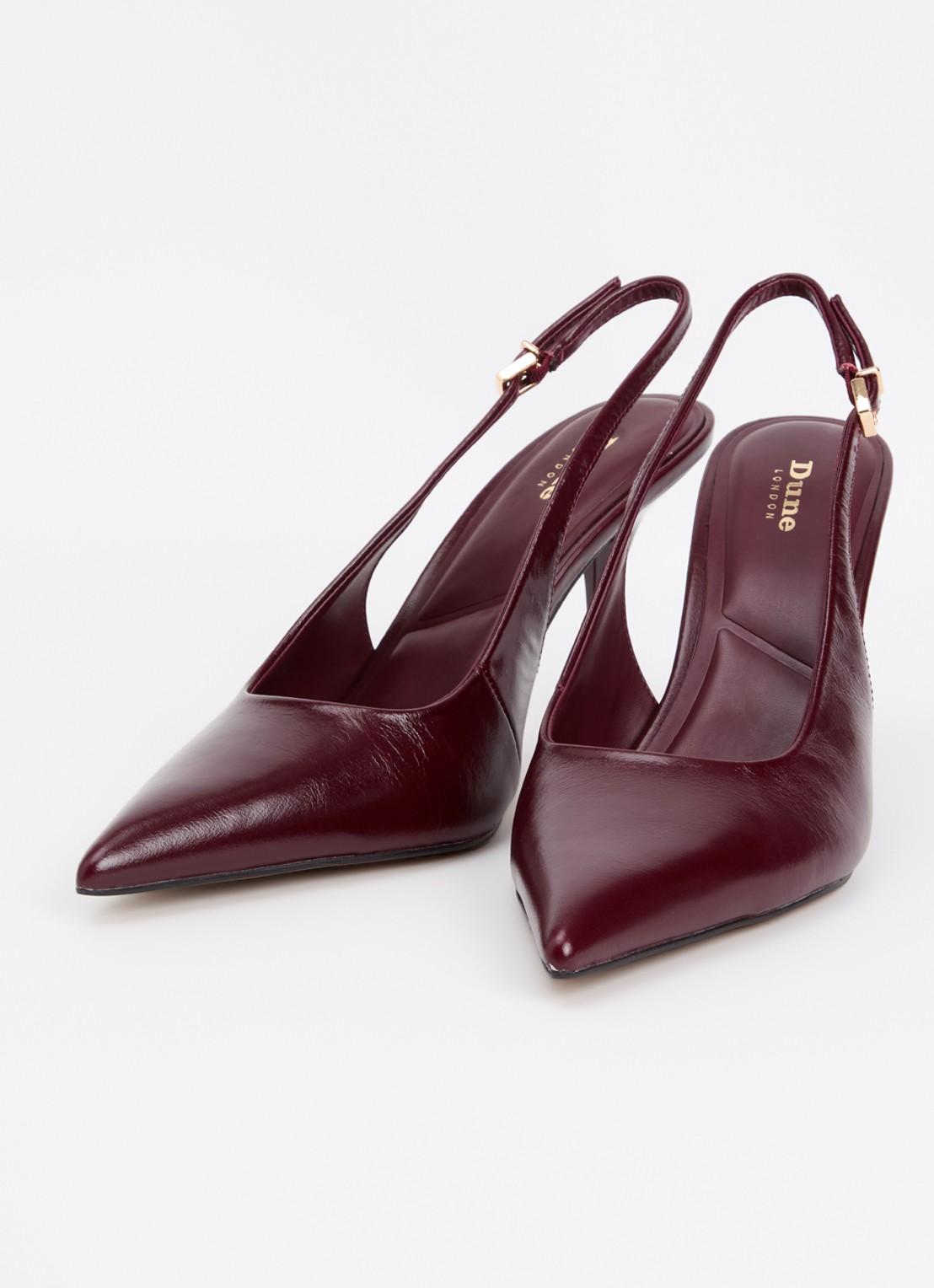 Dune London Cai slingback van leer  - detail 3 bordeauxrood
