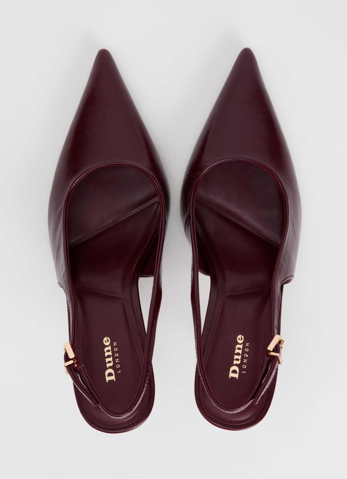 Dune London Cai slingback van leer  - detail 4 bordeauxrood