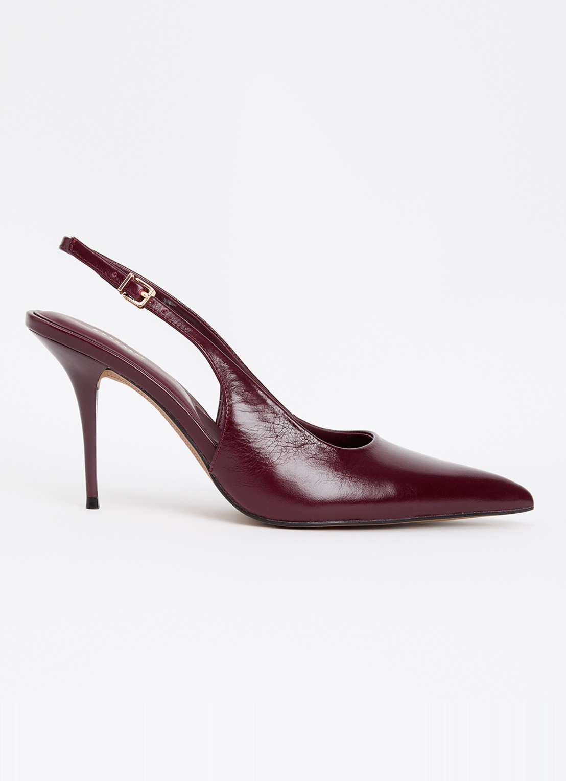 Dune London Cai slingback van leer  - voorkant bordeauxrood