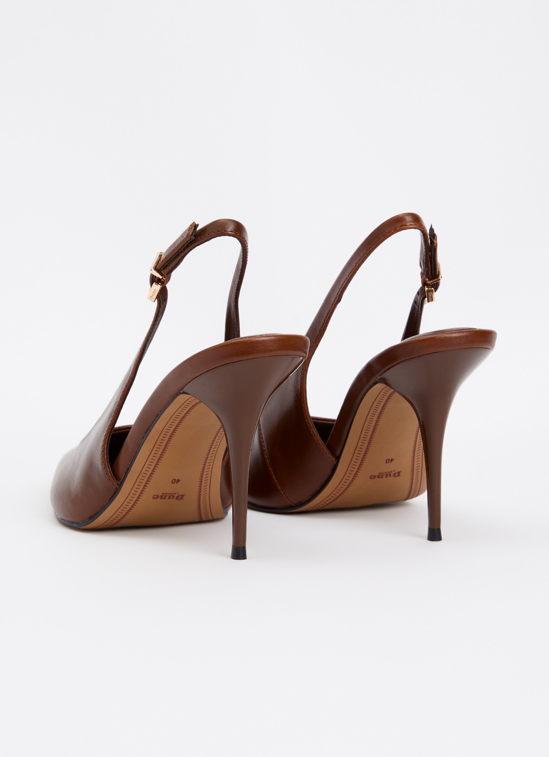 Dune London Cai slingback van leer  - achterkant bruin