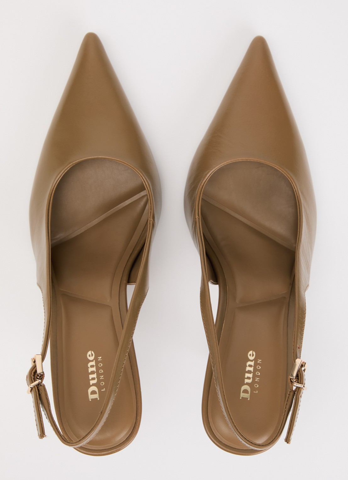 Dune London Cai slingback van leer  - detail 2 camel