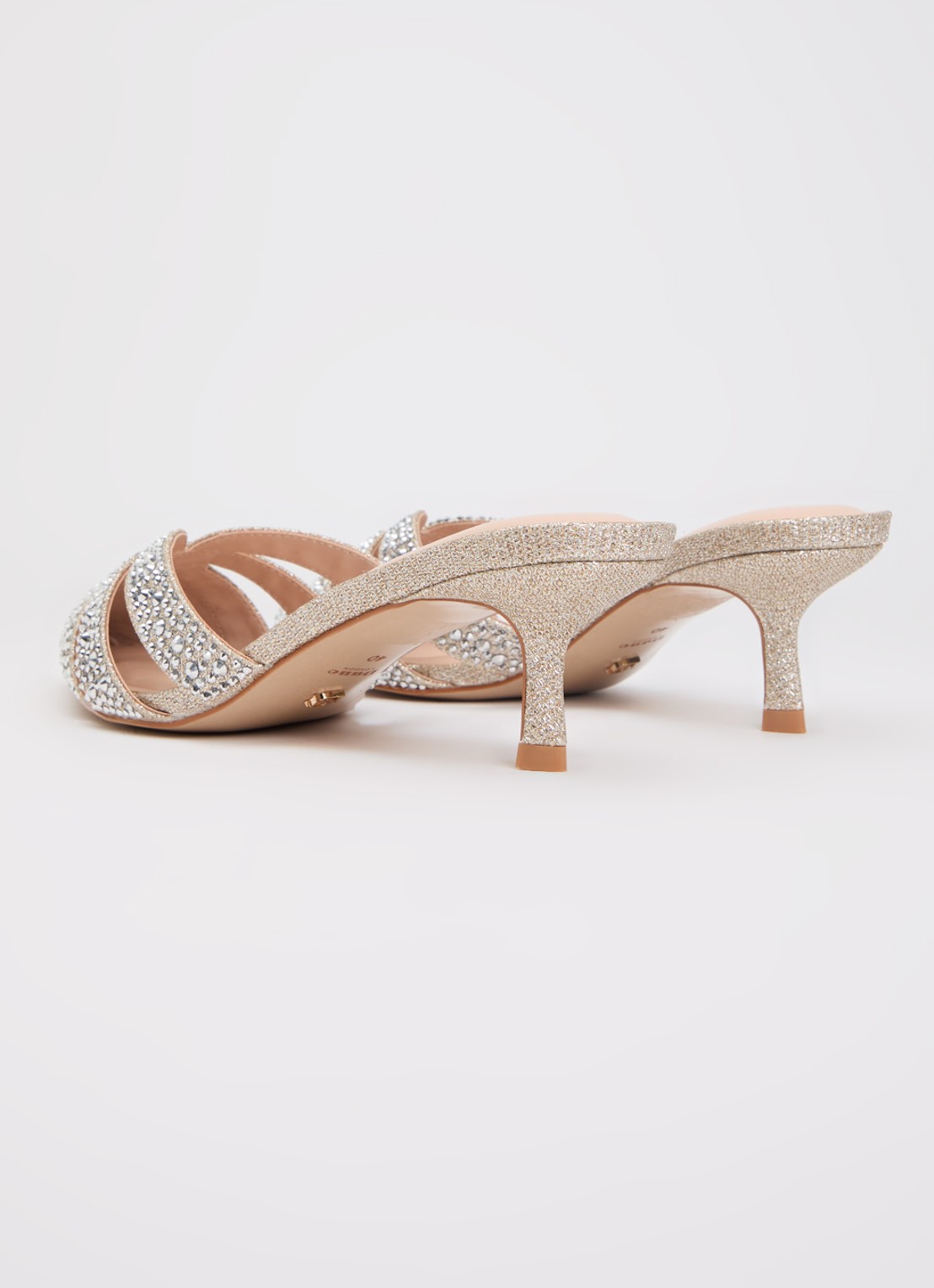 Dune London Calla muiltje met strass - achterkant 2 goud