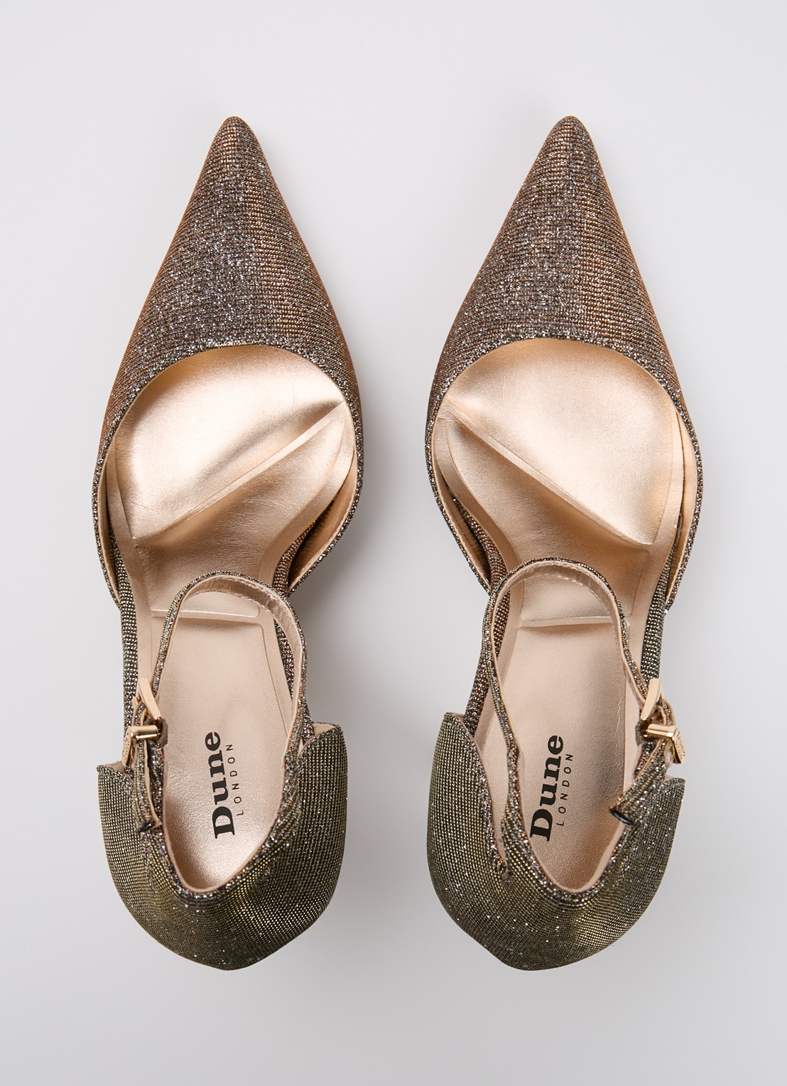 Dune London Calmness sandalette - detail 2 brons - textiel