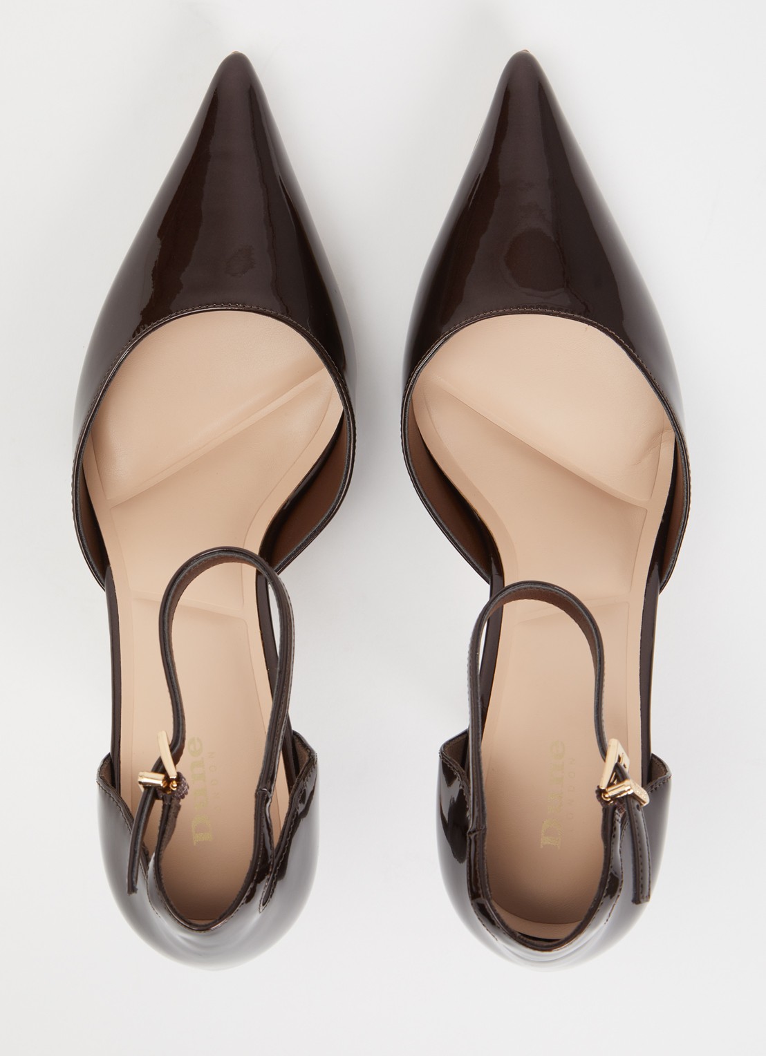 Dune London Calmness sandalette - detail 4 donkerbruin - lak