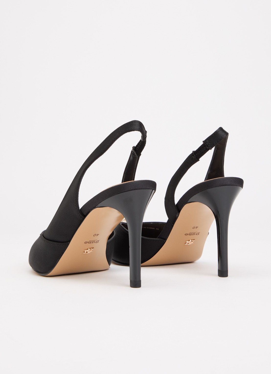 Dune London Camara slingback van satijn - achterkant zwart