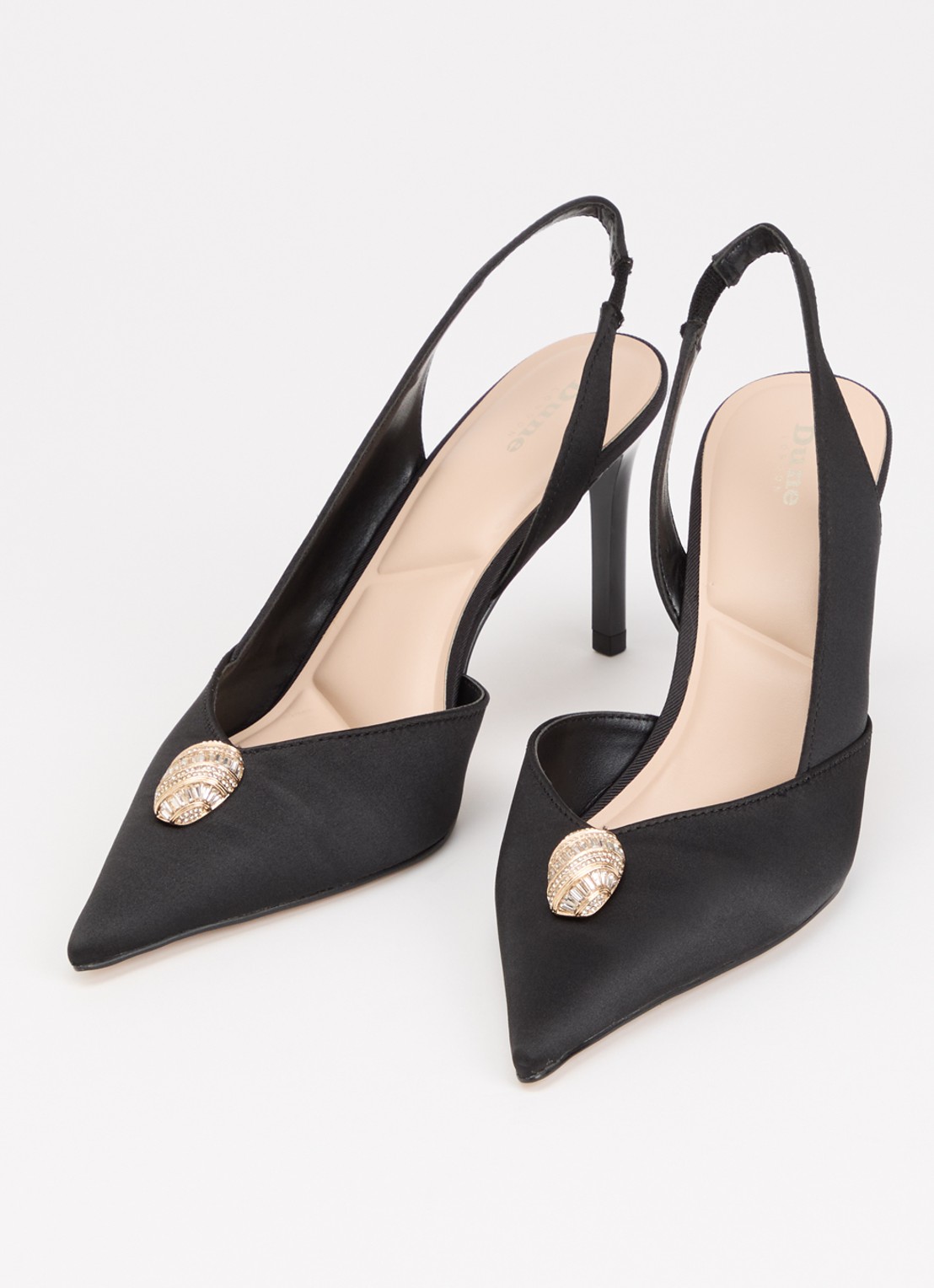 Dune London Camara slingback van satijn - detail 3 zwart