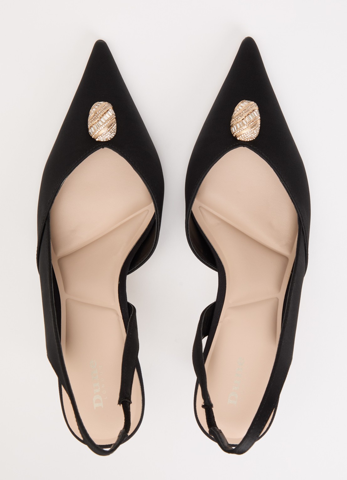 Dune London Camara slingback van satijn - detail 4 zwart