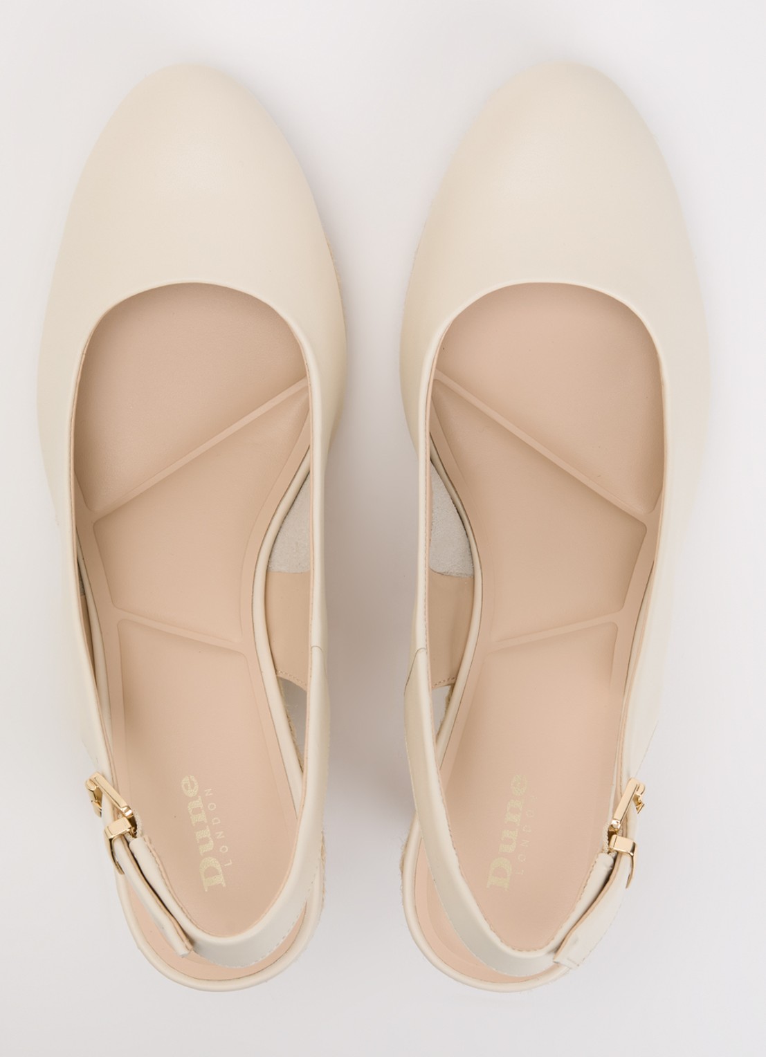Dune London Capable sleehak van leer met metallic finish - detail 3 ivoor
