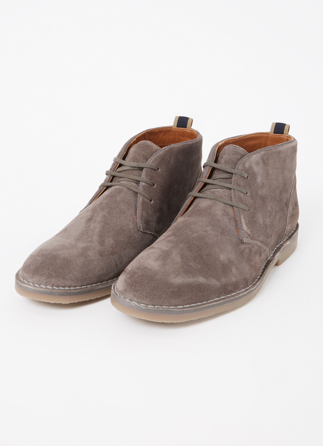 Dune London Cashed veterschoen van leer  - detail taupe
