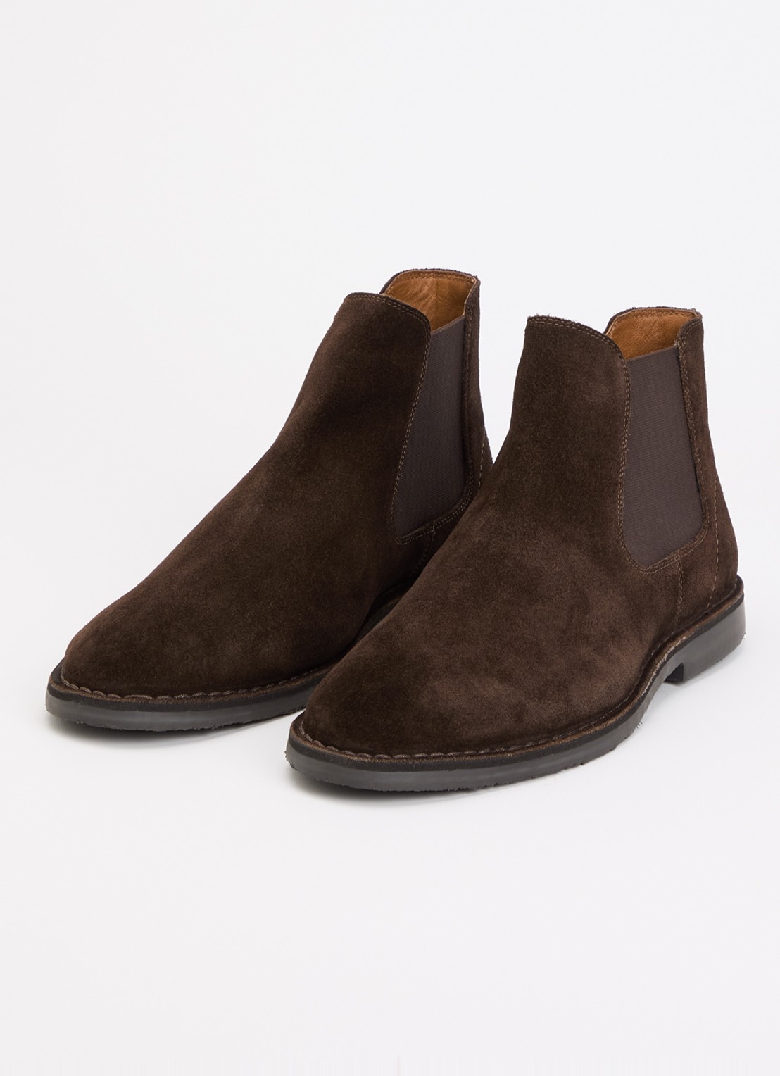 Dune London Cashy chelsea boot van suède - detail donkerbruin