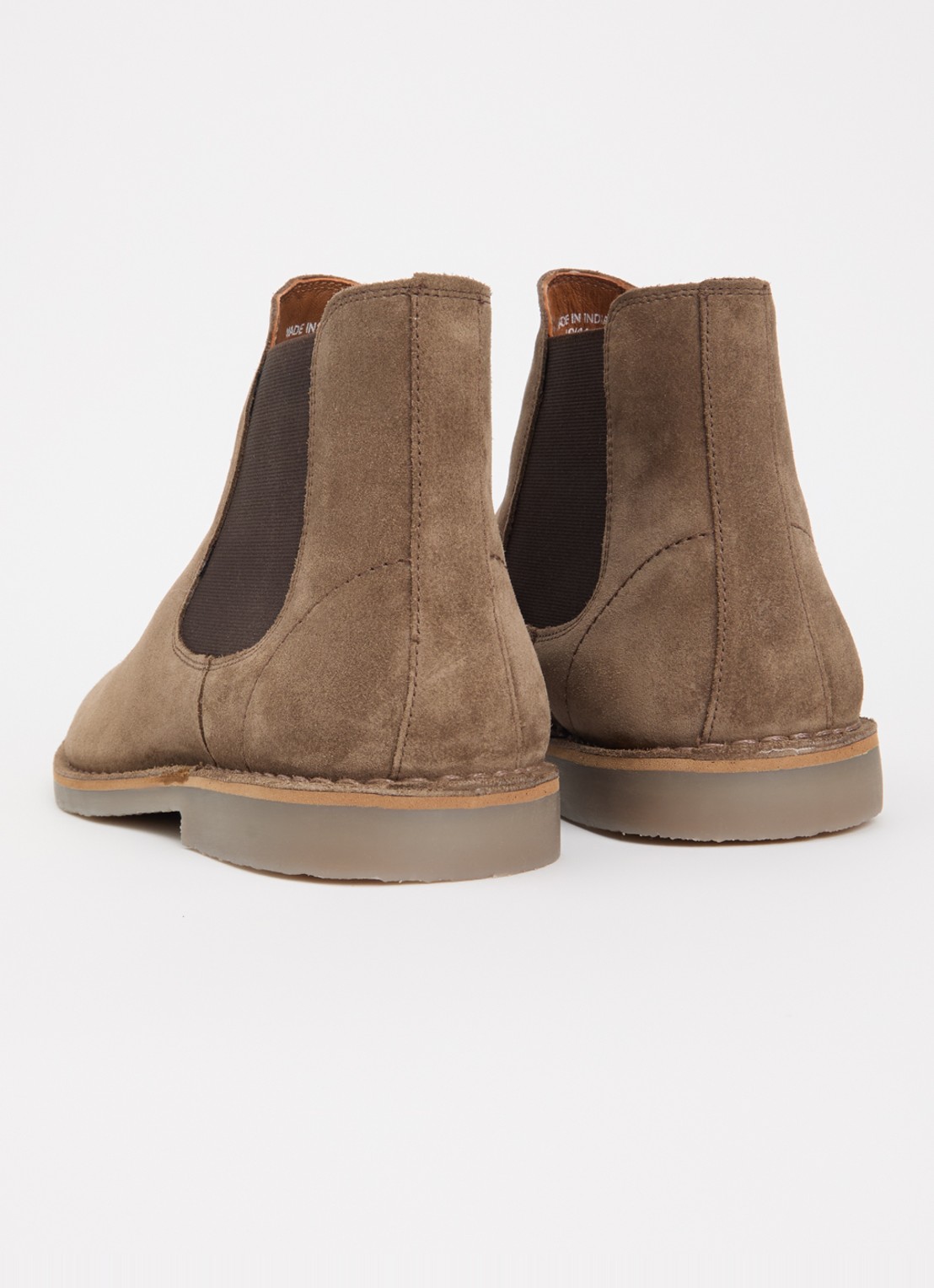 Dune London Cashy chelsea boot van suède - achterkant 4 lichtbruin