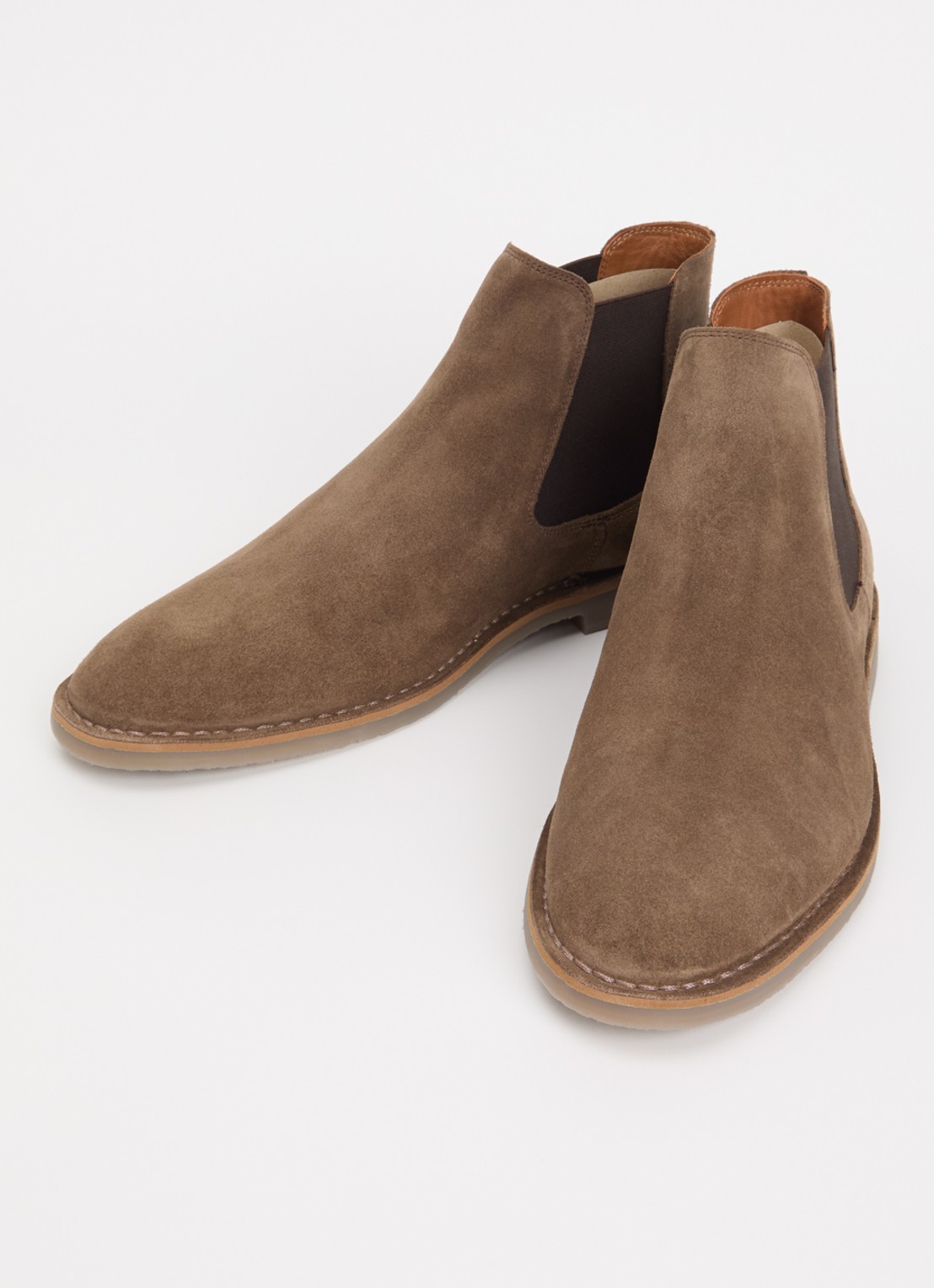 Dune London Cashy chelsea boot van suède - detail lichtbruin
