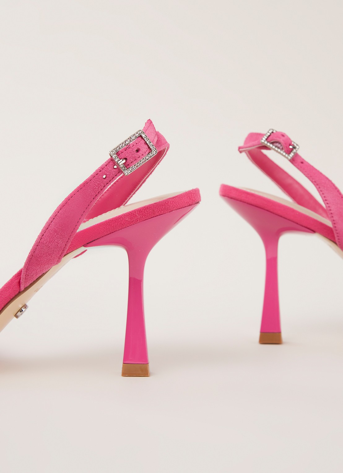 Dune London Casis slingback van suède - detail roze