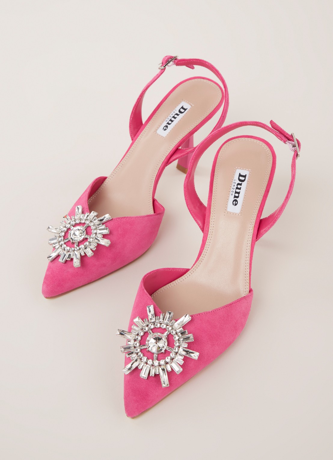 Dune London Casis slingback van suède - detail 2 roze