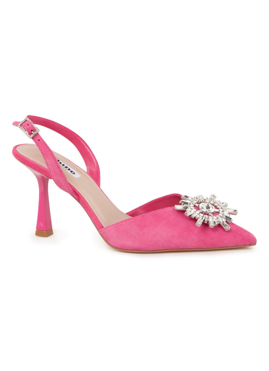 Dune London Casis slingback van suède - voorkant 4 roze