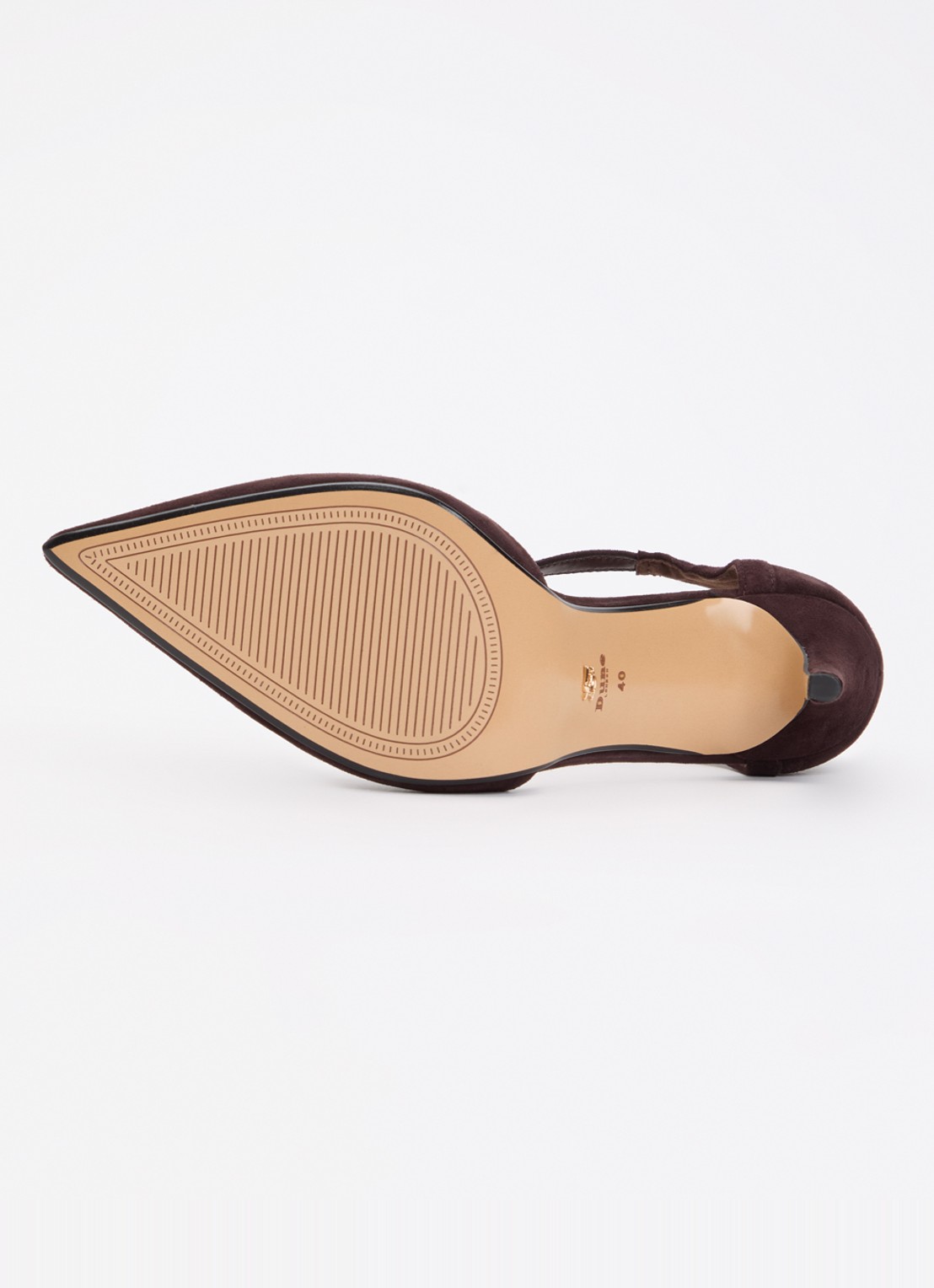 Dune London Castered pump met crocostructuur  - detail 3 donkerbruin