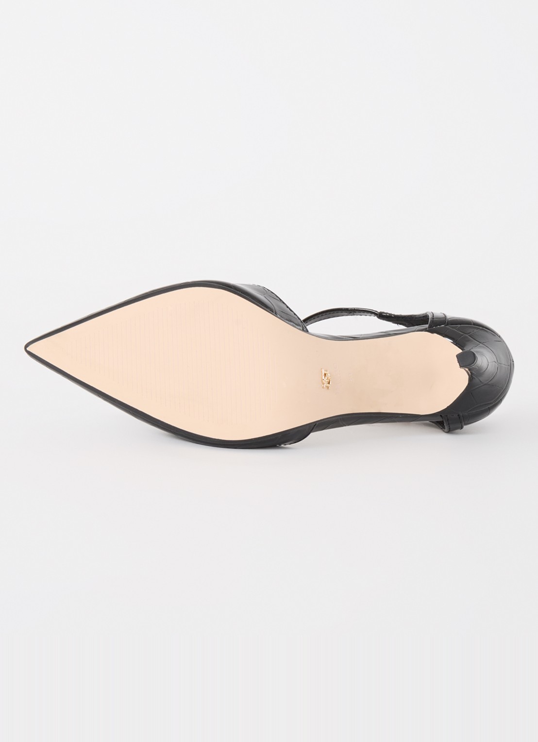 Dune London Castered pump met crocostructuur  - detail 3 zwart