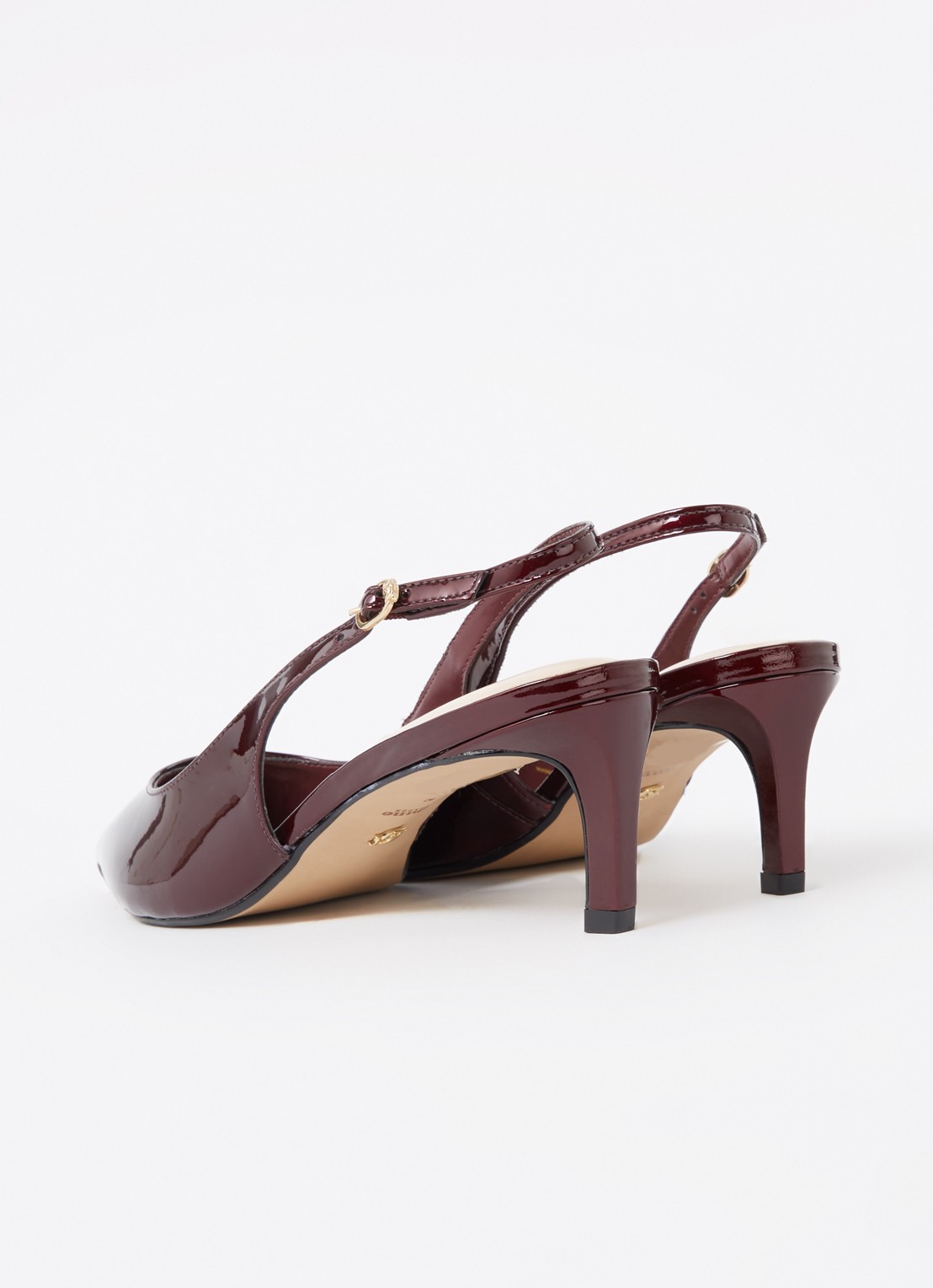 Dune London Celinna slingback van lakleer - achterkant bordeauxrood