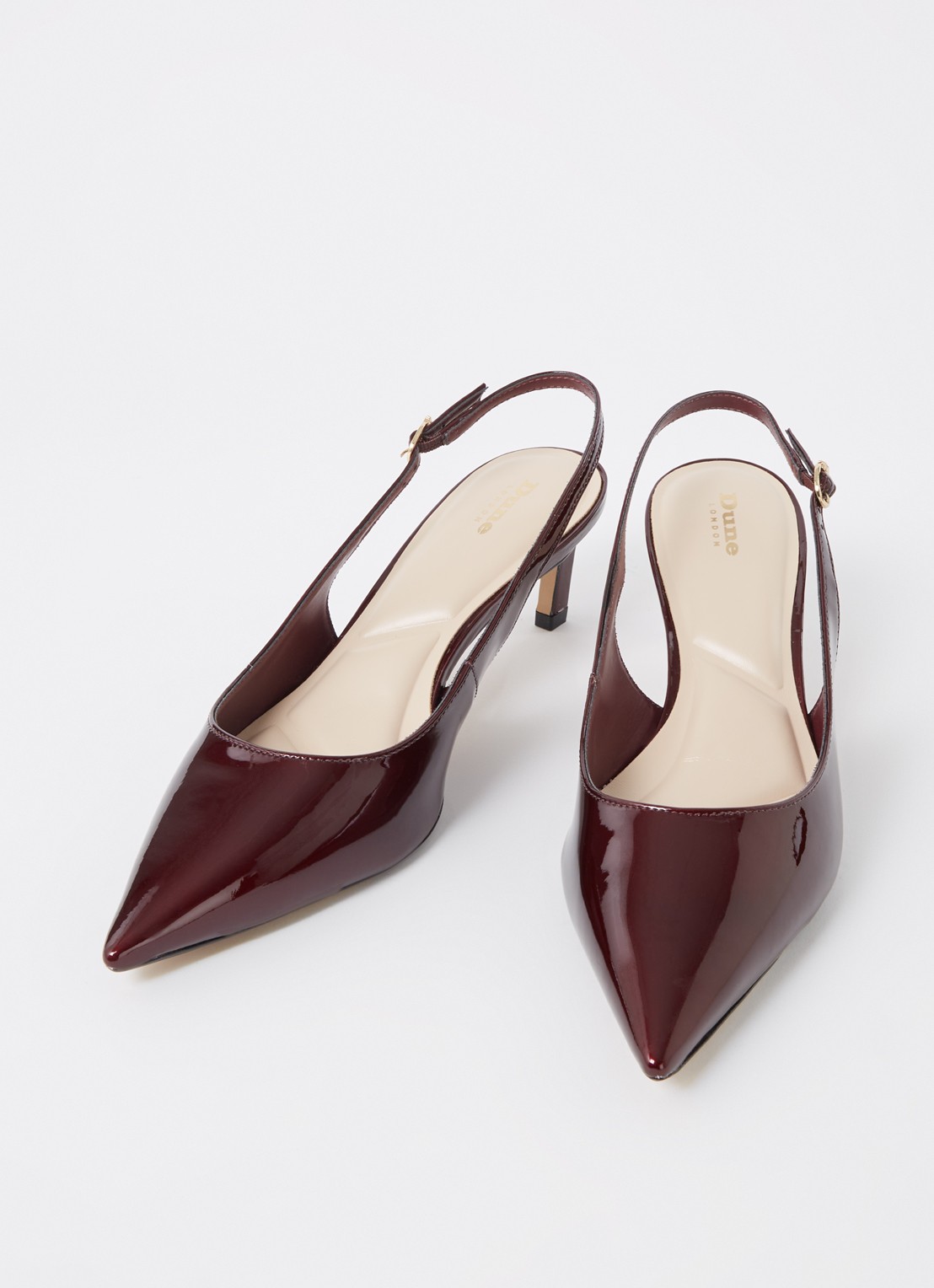 Dune London Celinna slingback van lakleer - detail 2 bordeauxrood
