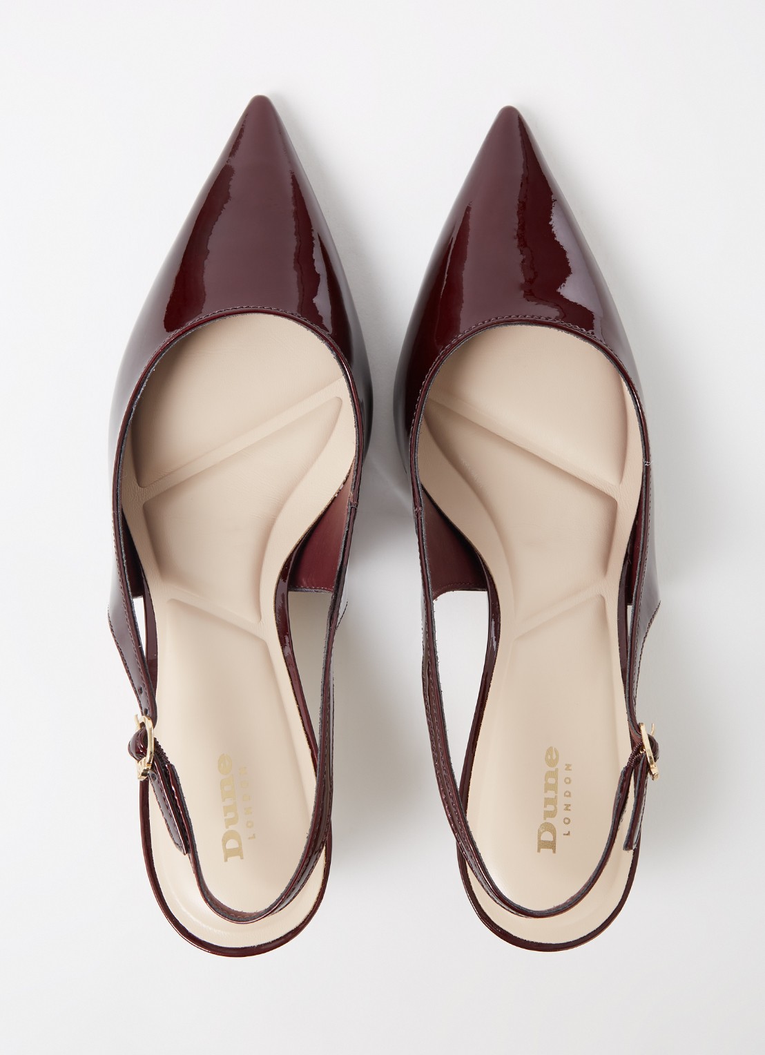 Dune London Celinna slingback van lakleer - detail 3 bordeauxrood