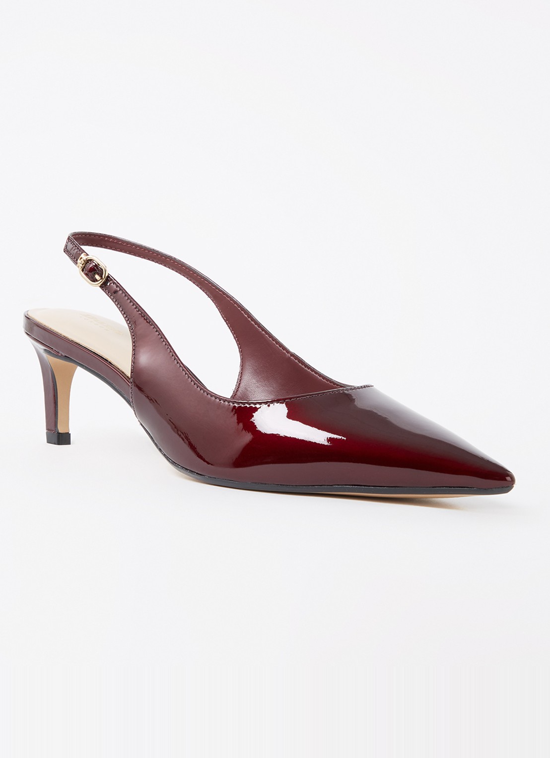 Dune London Celinna slingback van lakleer - voorkant 5 bordeauxrood